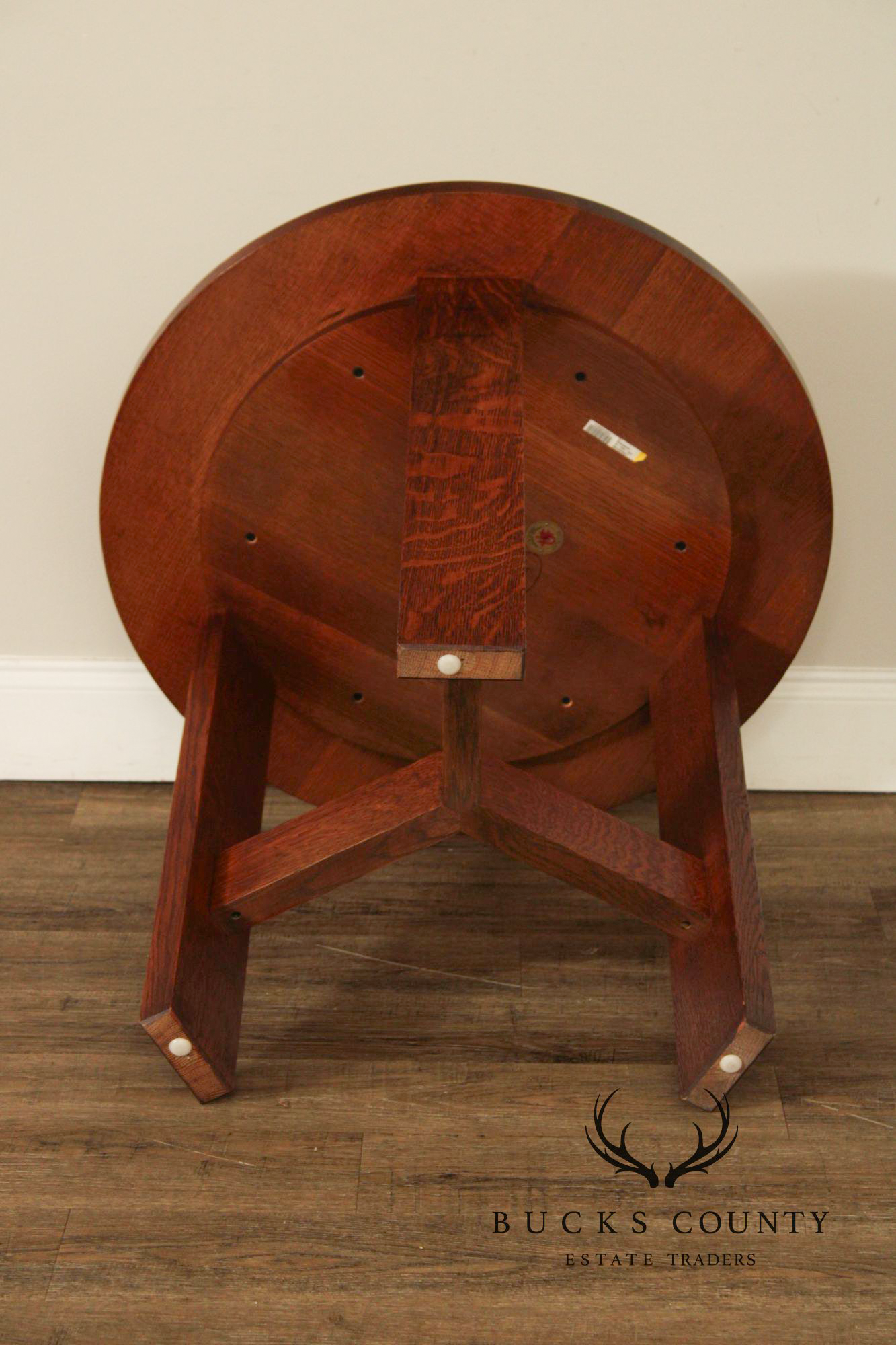 Stickley Mission Collection Round Oak Chalet Table