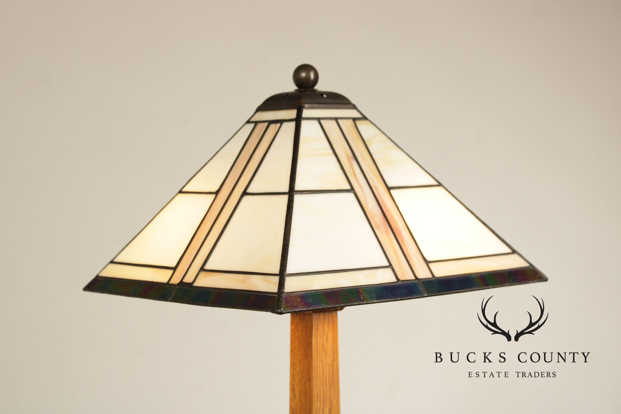 Stickley Mission Collection Oak Square Base Table Lamp