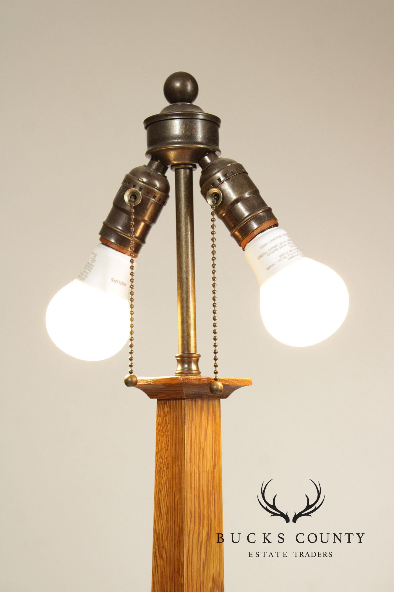 Stickley Mission Collection Oak Square Base Table Lamp