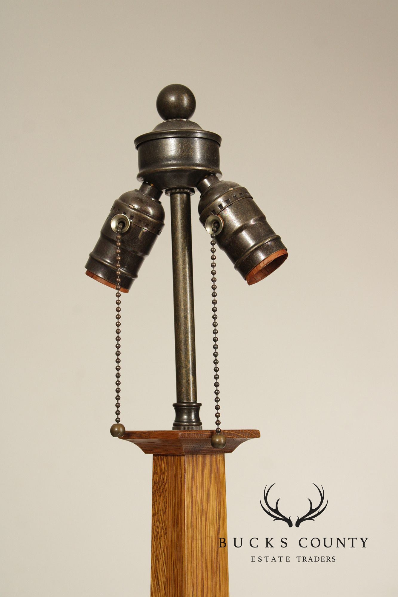 Stickley Mission Collection Oak Square Base Table Lamp