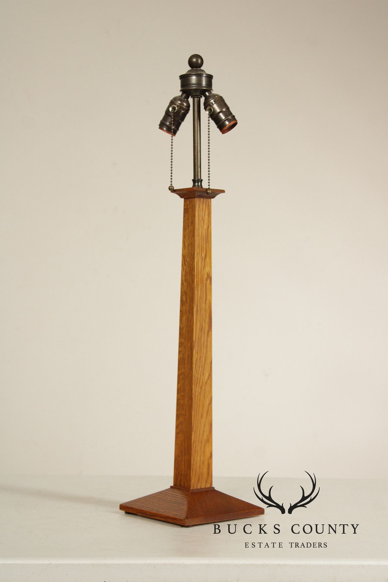 Stickley Mission Collection Oak Square Base Table Lamp