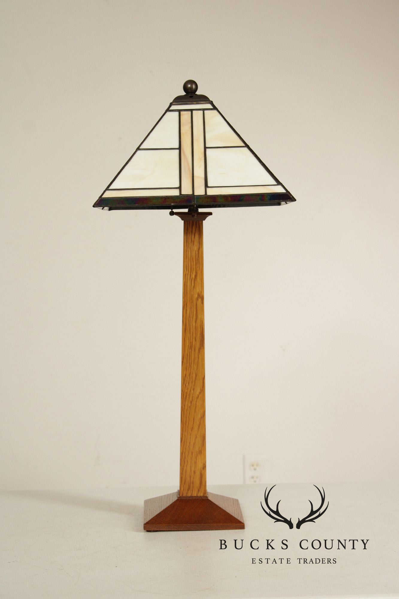 Stickley Mission Collection Oak Square Base Table Lamp