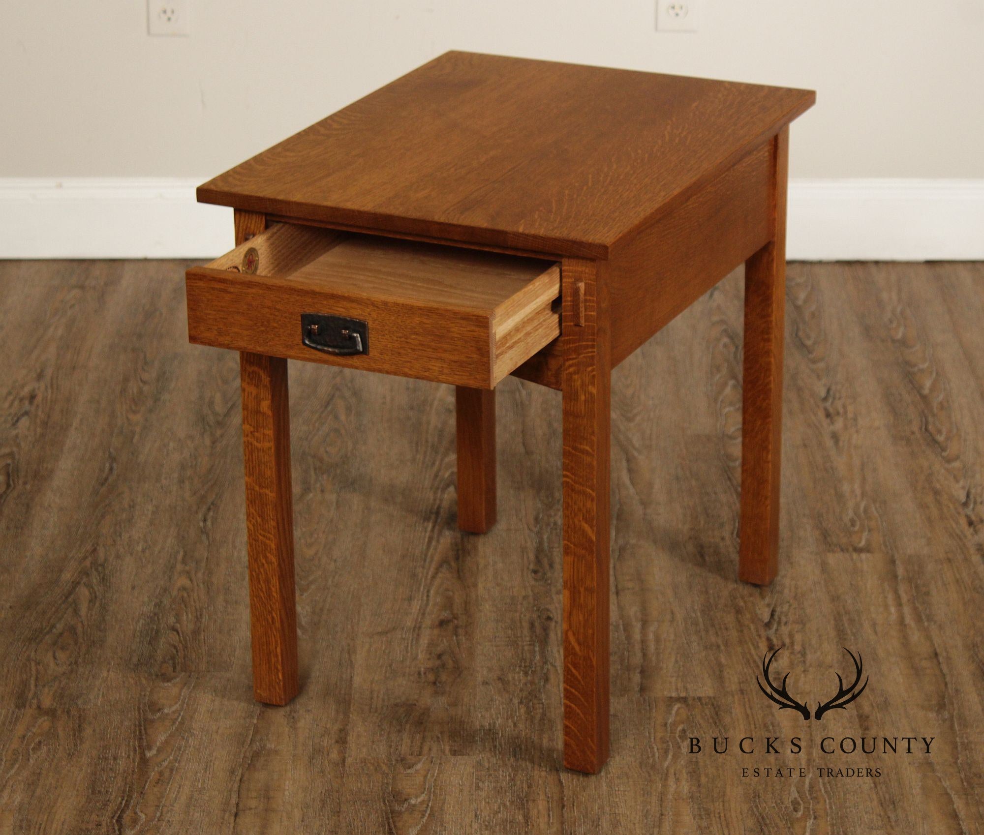 Stickley Mission Collection Oak Single Drawer End Table
