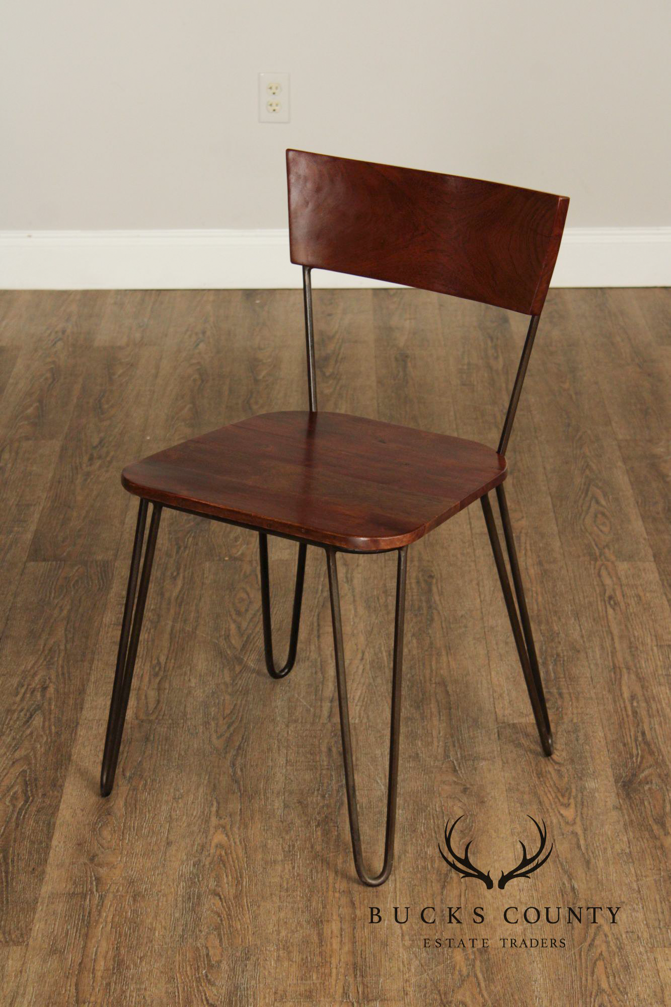Mid Century Modern Style Set of Six Live Edge Dining Chairs