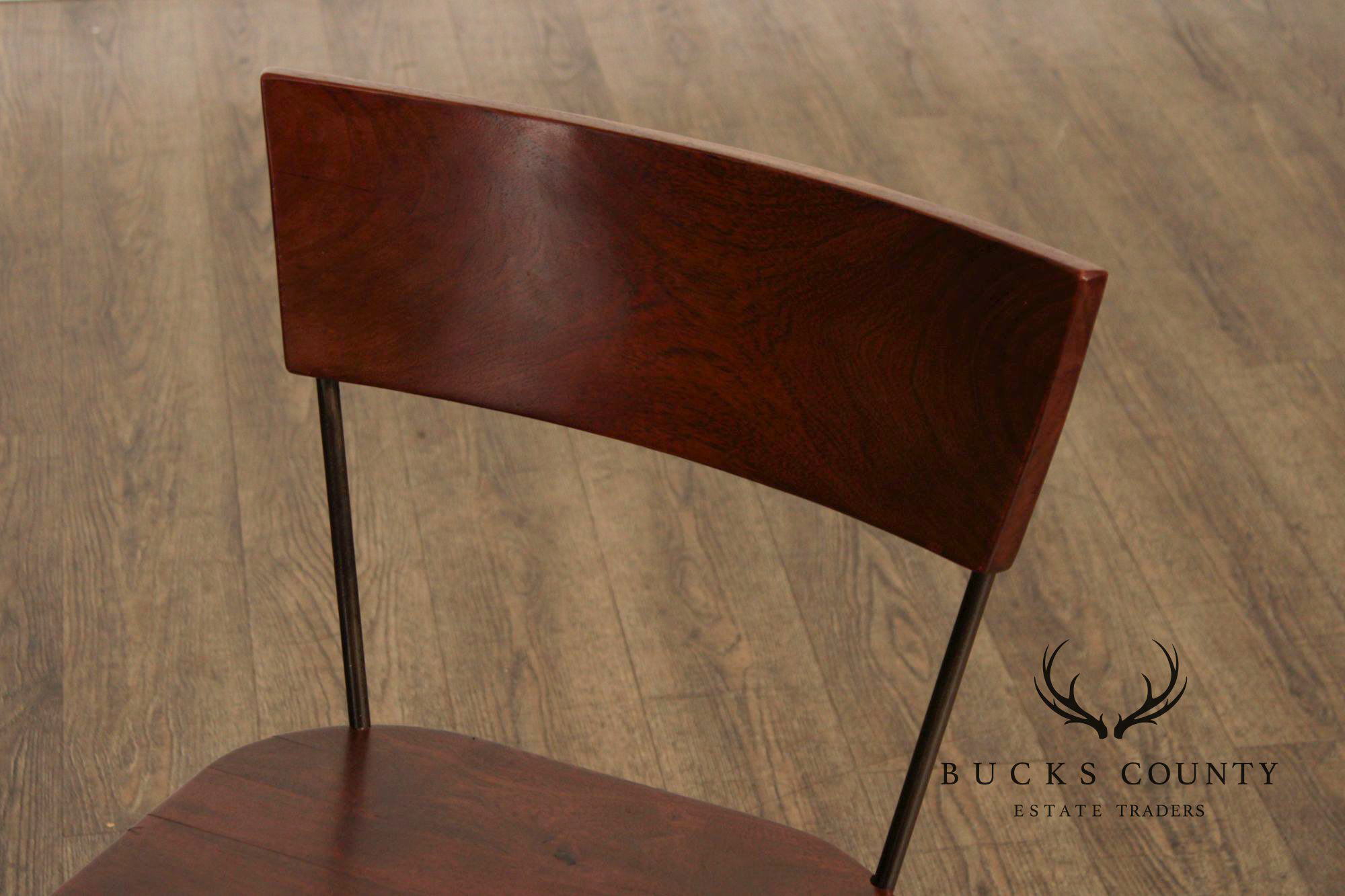 Mid Century Modern Style Set of Six Live Edge Dining Chairs