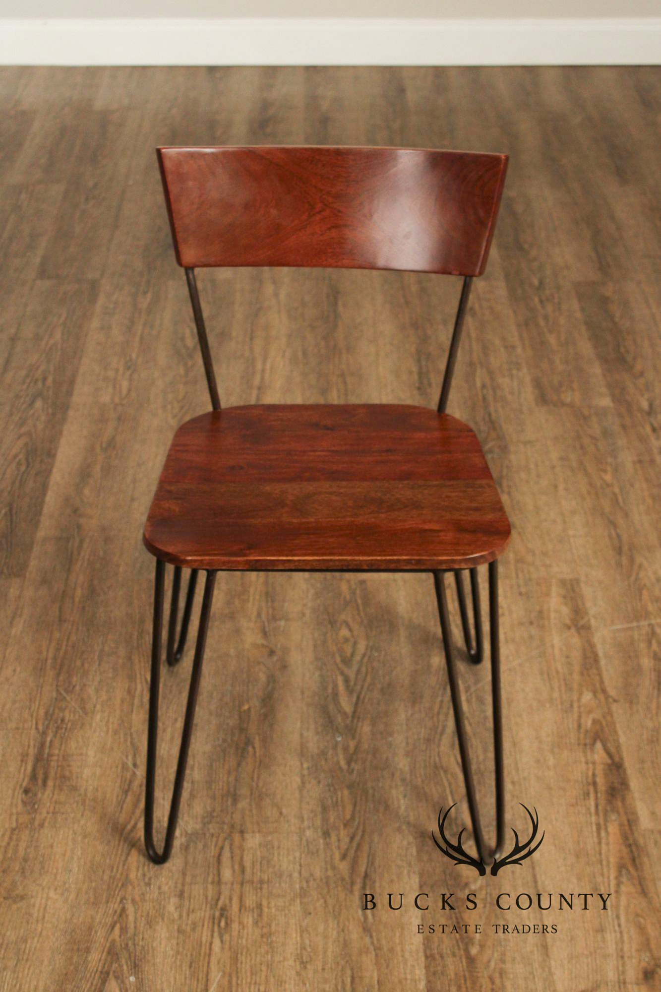 Mid Century Modern Style Set of Six Live Edge Dining Chairs