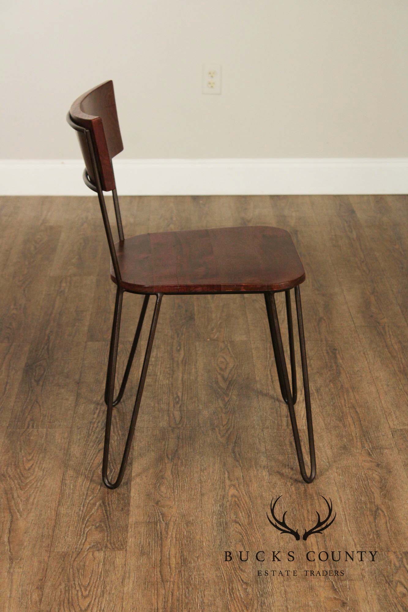 Mid Century Modern Style Set of Six Live Edge Dining Chairs