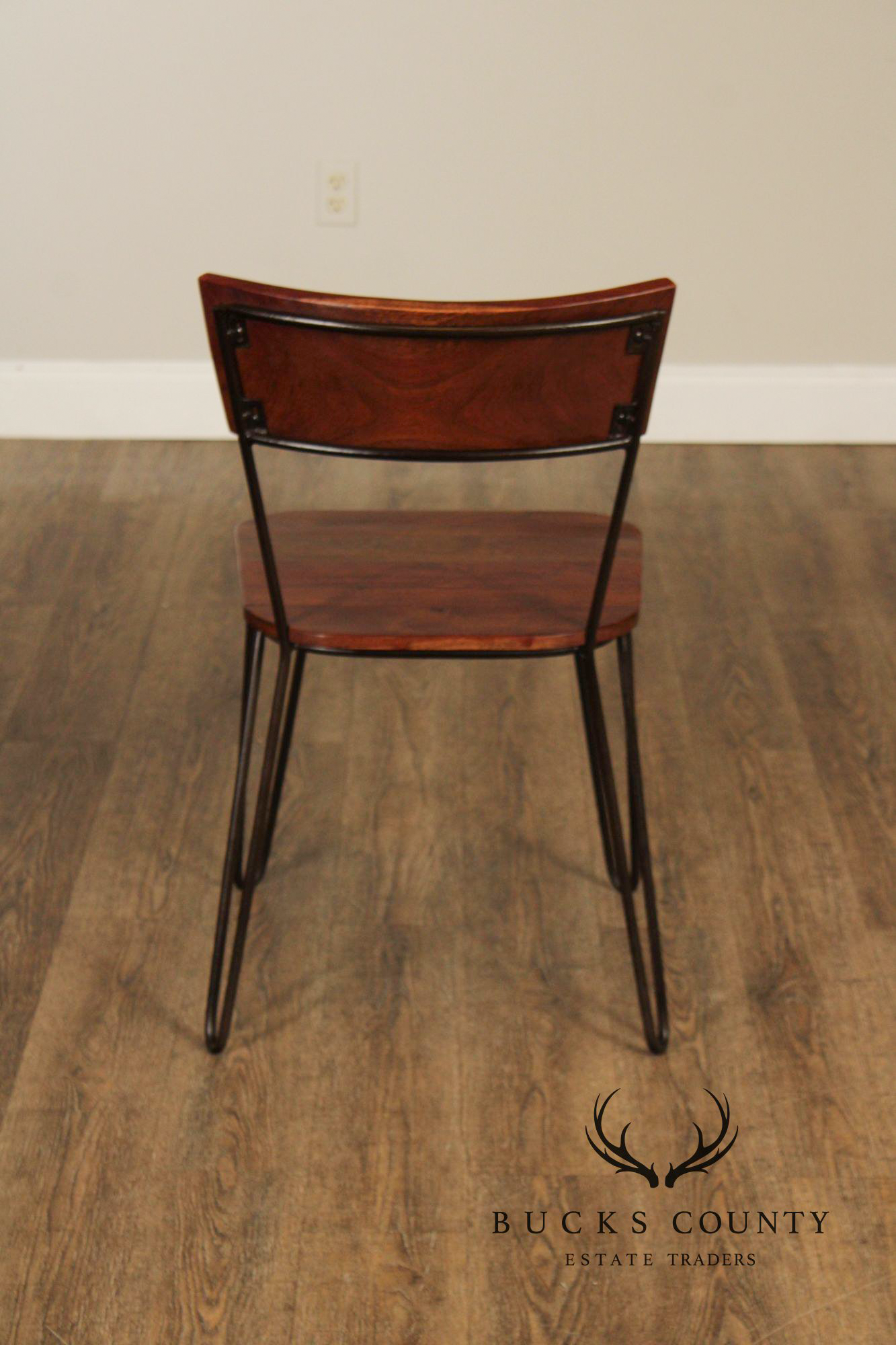 Mid Century Modern Style Set of Six Live Edge Dining Chairs