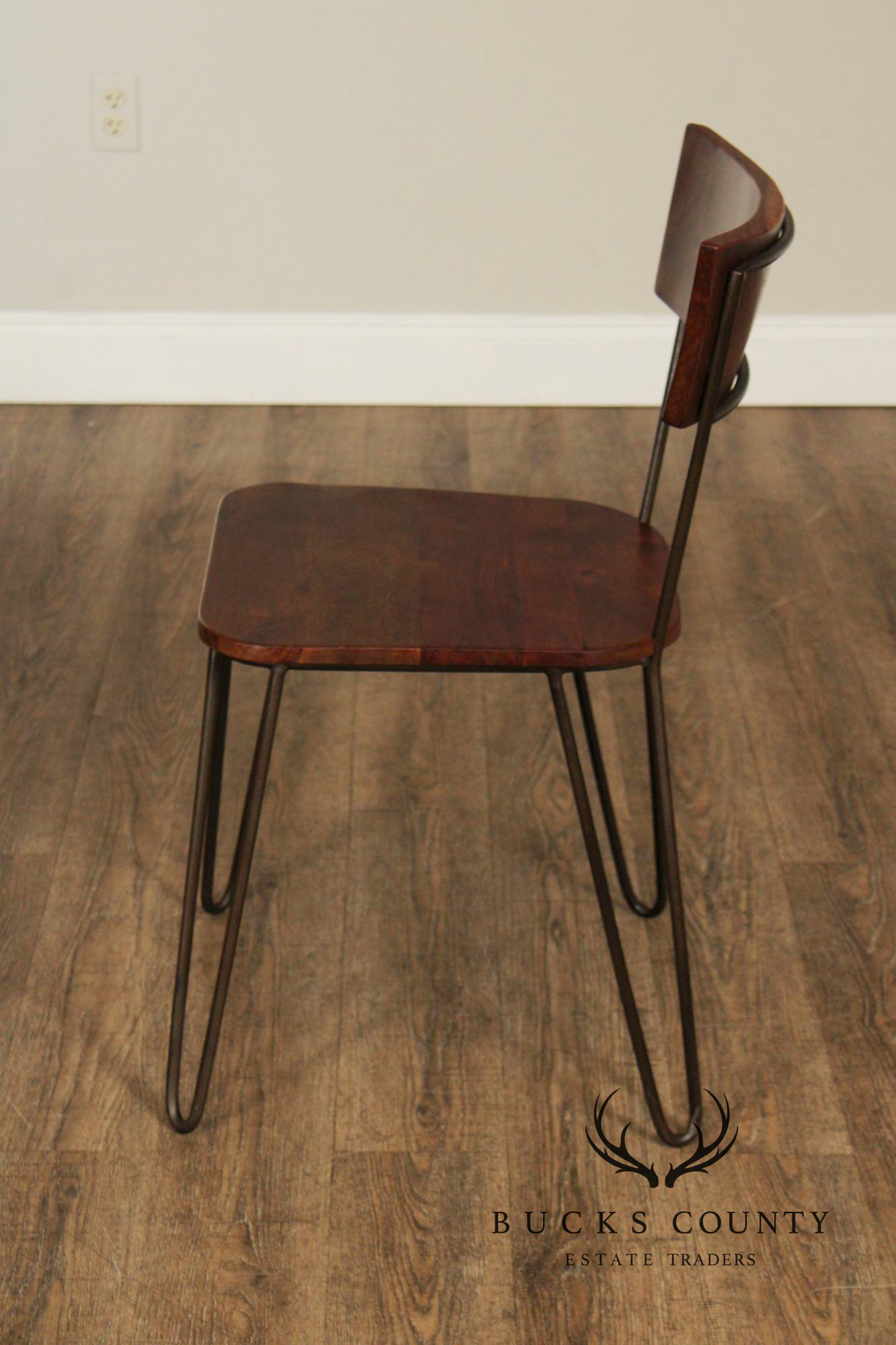 Mid Century Modern Style Set of Six Live Edge Dining Chairs