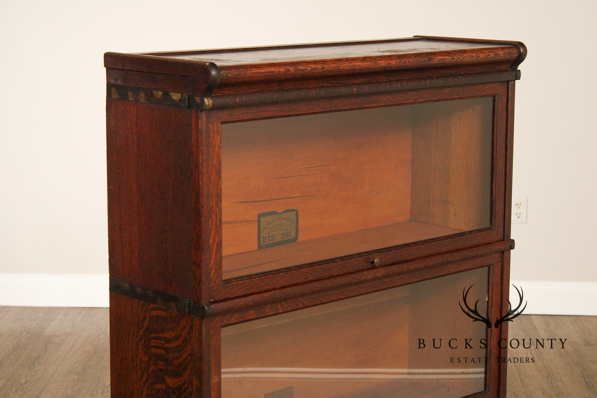 Globe Wernicke Antique Oak Three-Stack Barrister Bookcase