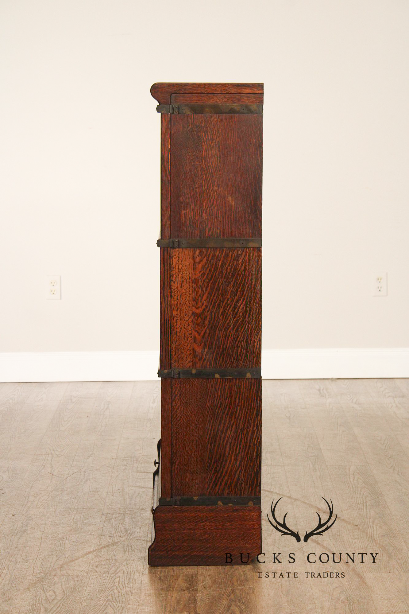 Globe Wernicke Antique Oak Three-Stack Barrister Bookcase