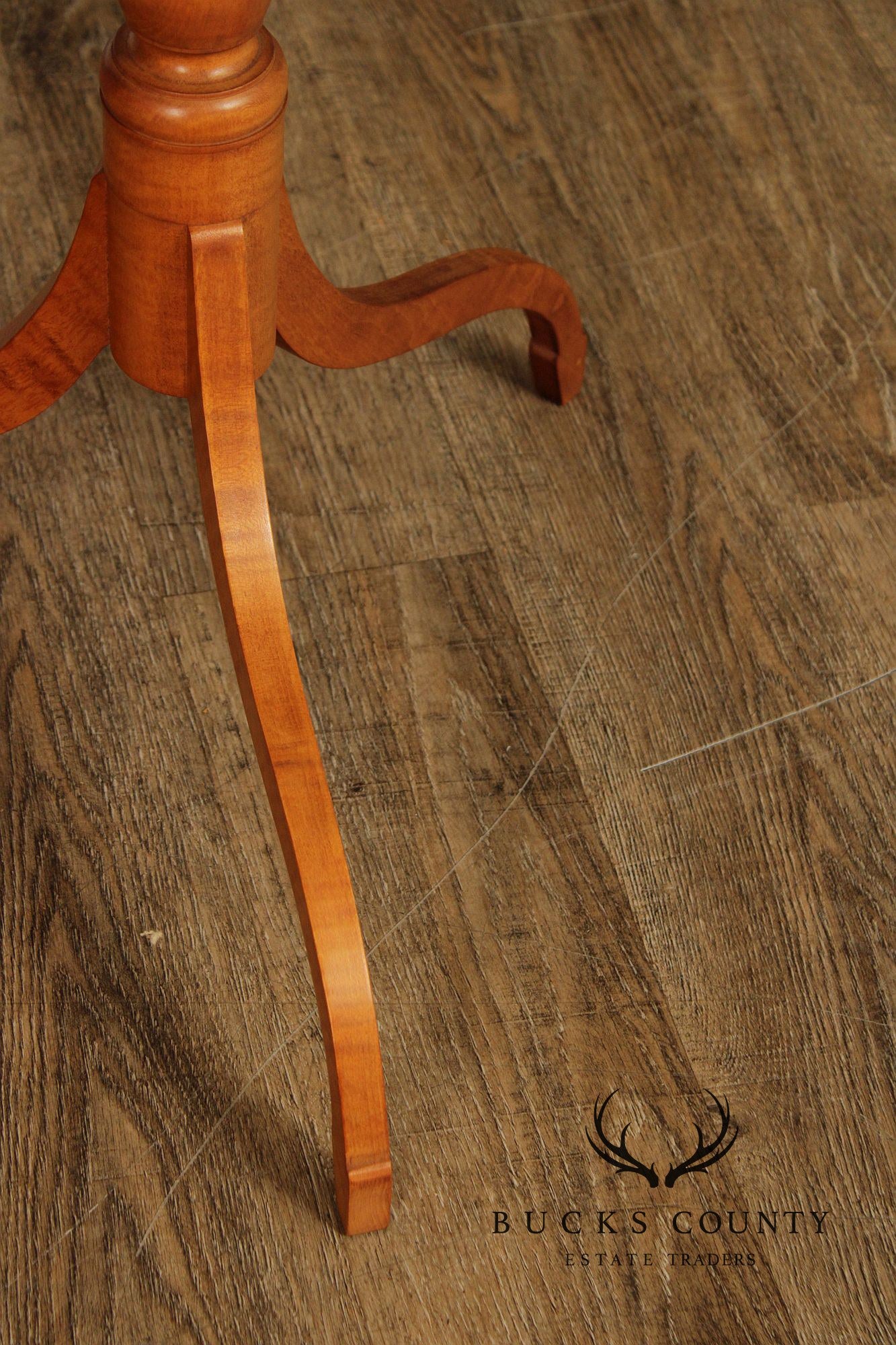 Federal Style Bench Made Tiger Maple Candlestand