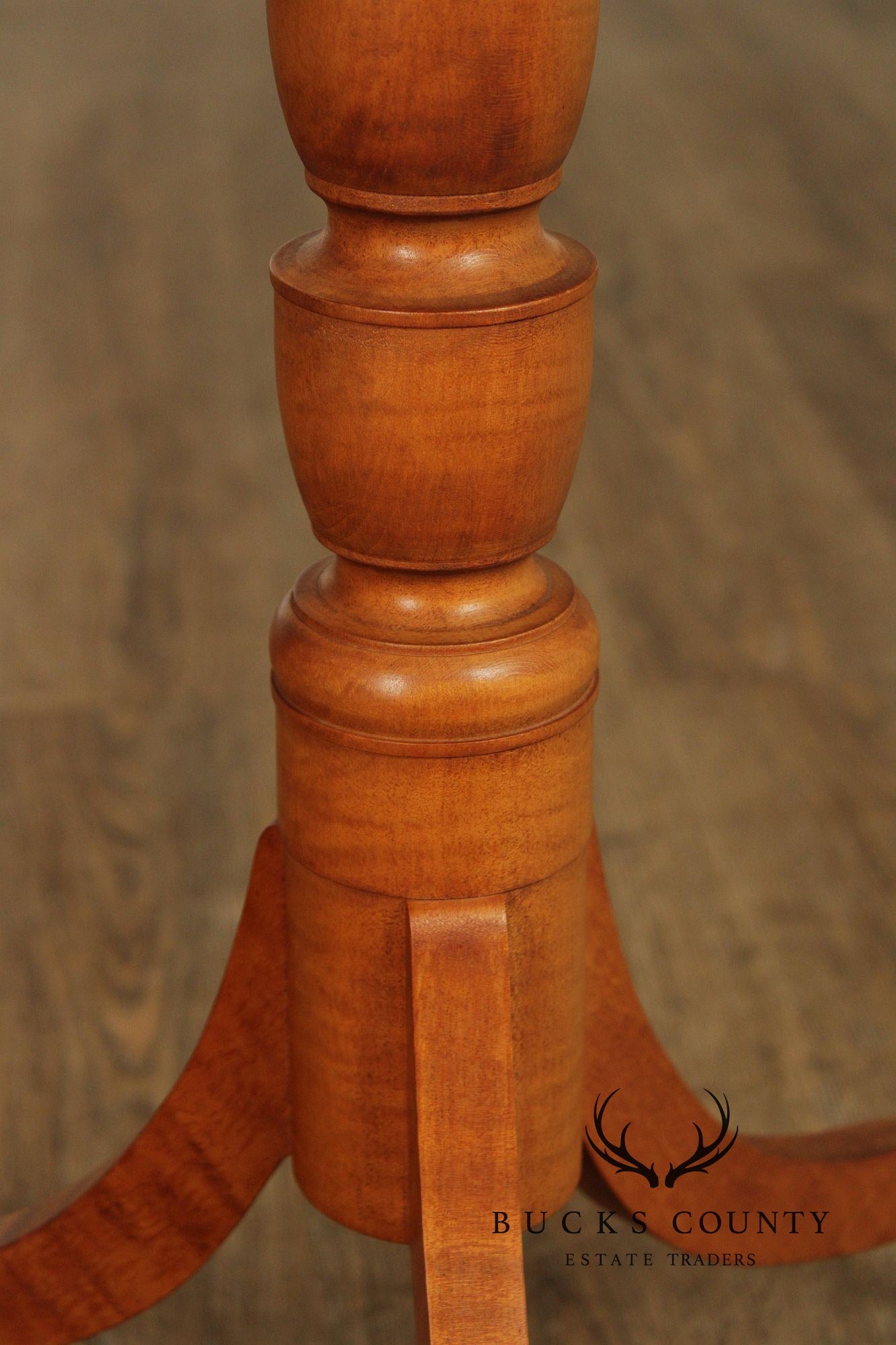 Federal Style Bench Made Tiger Maple Candlestand