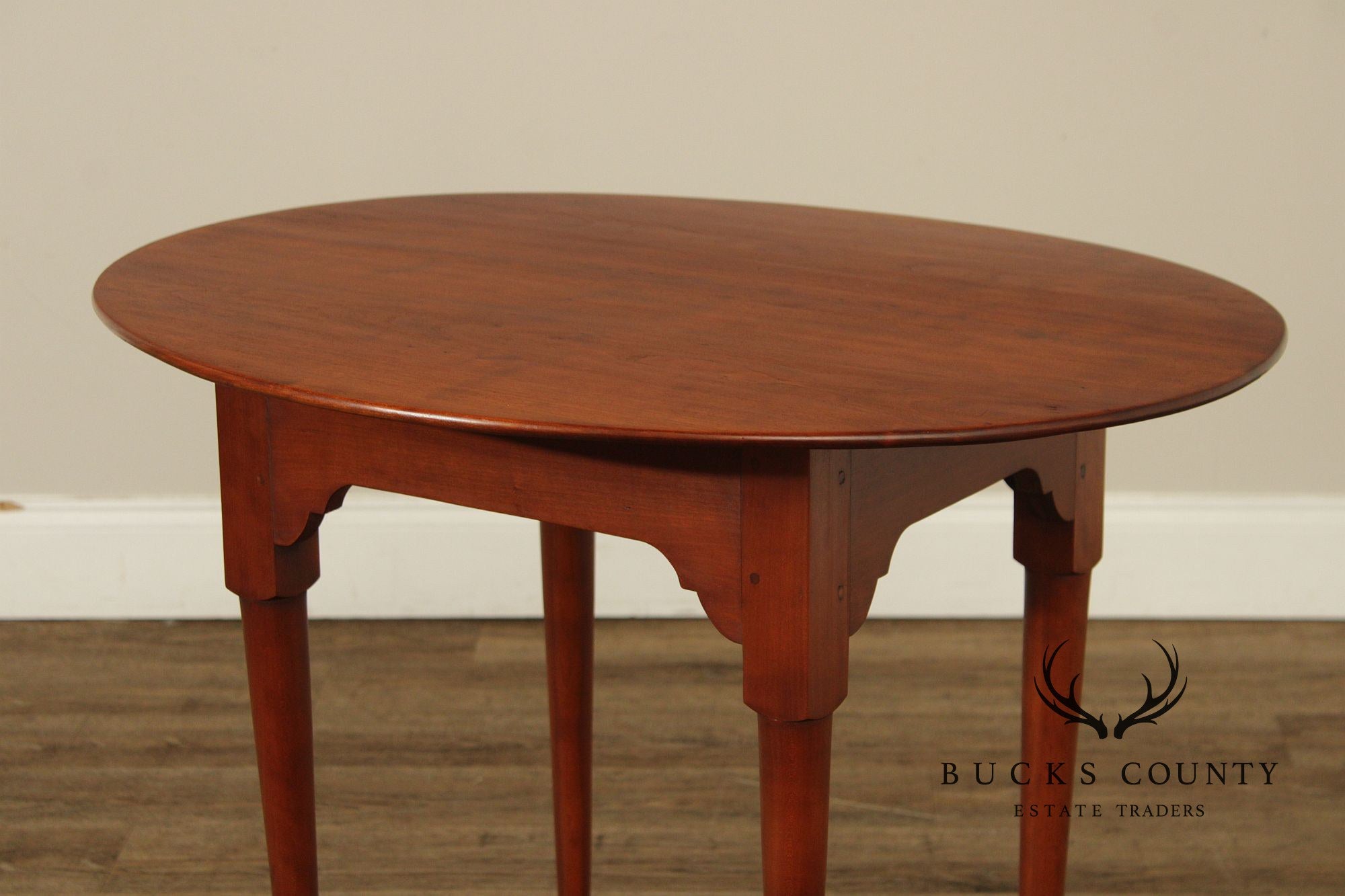 Eldred Wheeler Queen Anne Style Oval Cherry Side Table