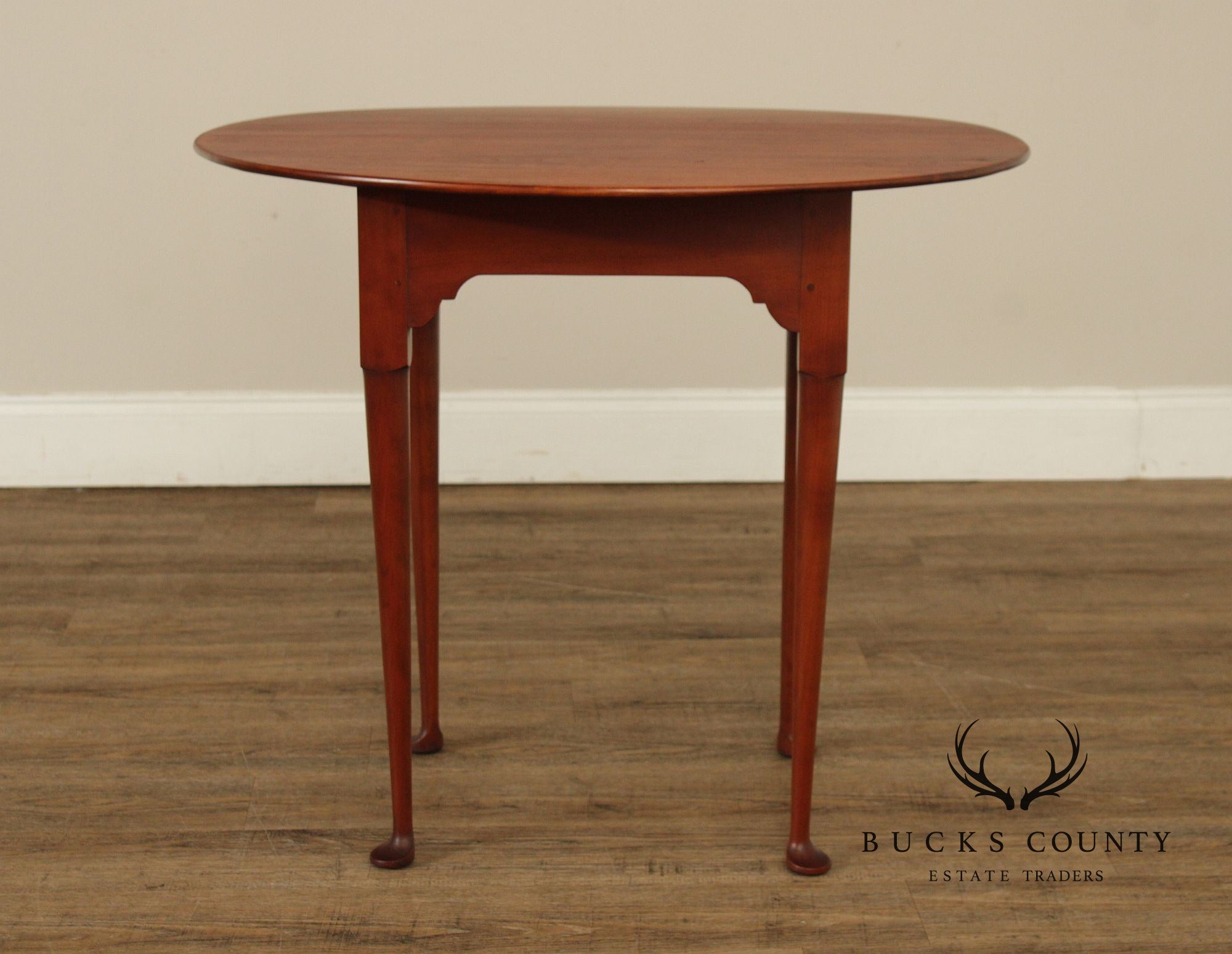Eldred Wheeler Queen Anne Style Oval Cherry Side Table