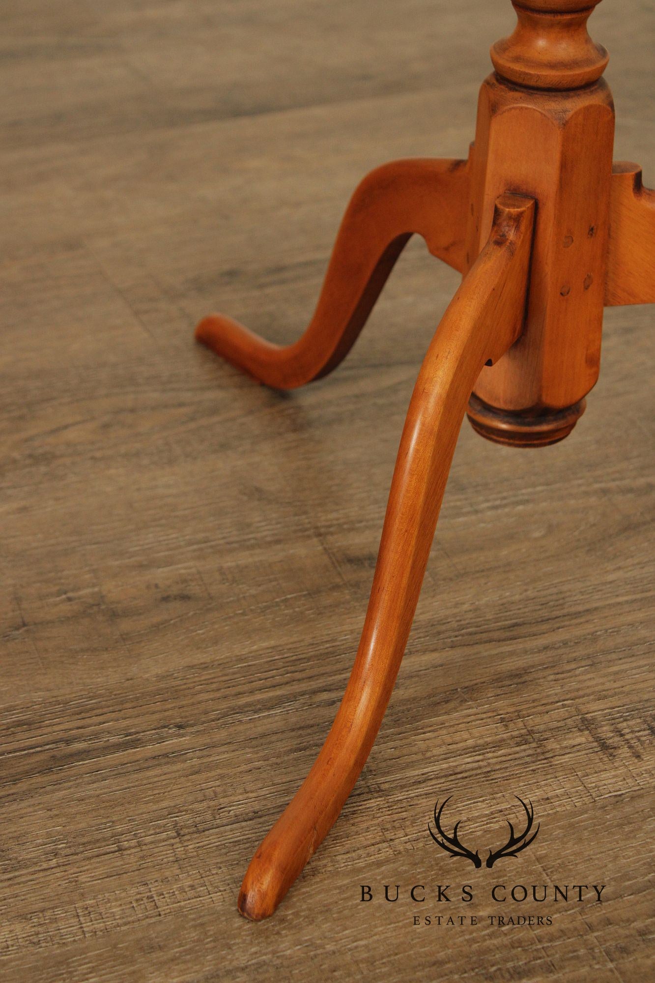 Eldred Wheeler Queen Anne Style Maple Pedestal Candle Stand