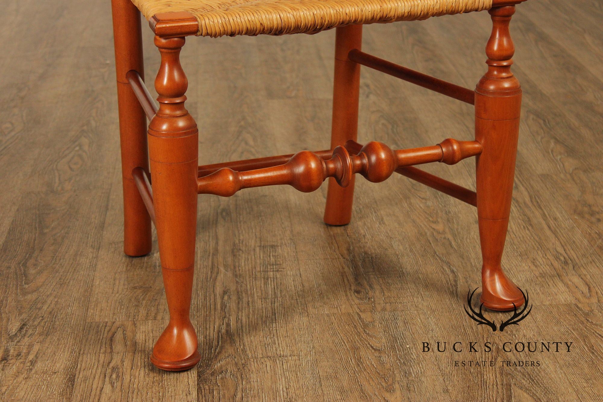 Simms & Thayer Country Maple Rush Seat Dining Chairs Set Of Four