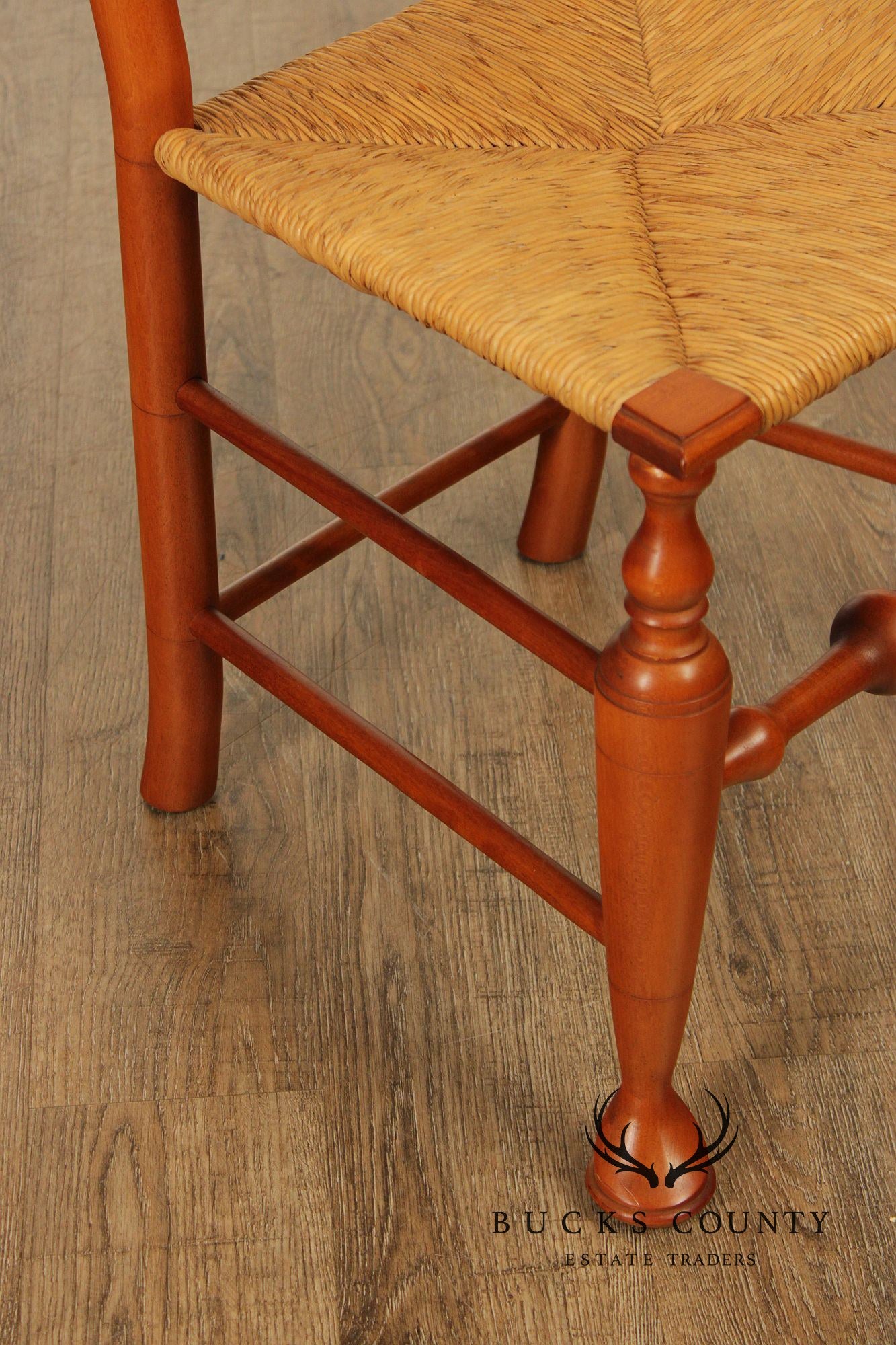 Simms & Thayer Country Maple Rush Seat Dining Chairs Set Of Four
