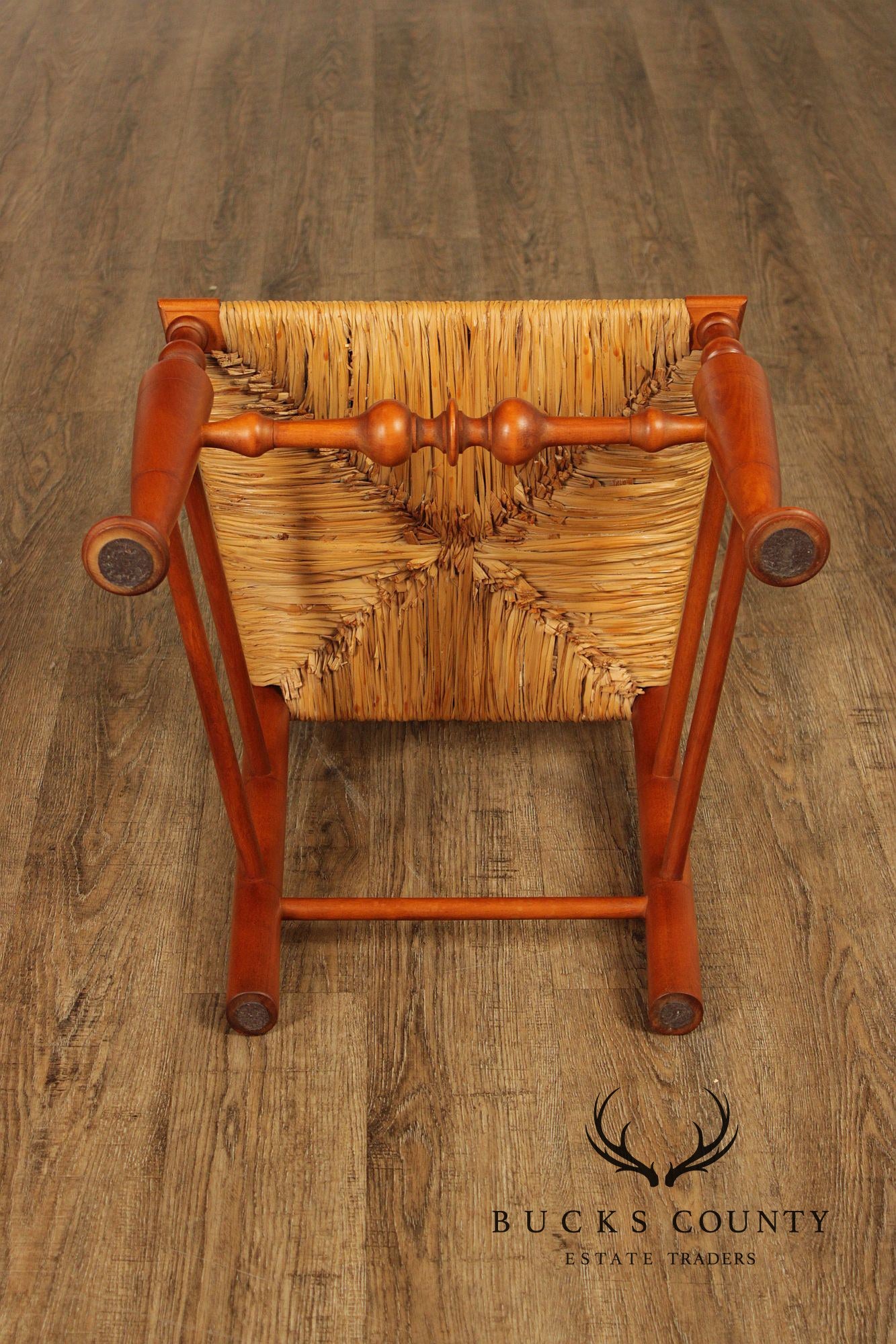 Simms & Thayer Country Maple Rush Seat Dining Chairs Set Of Four