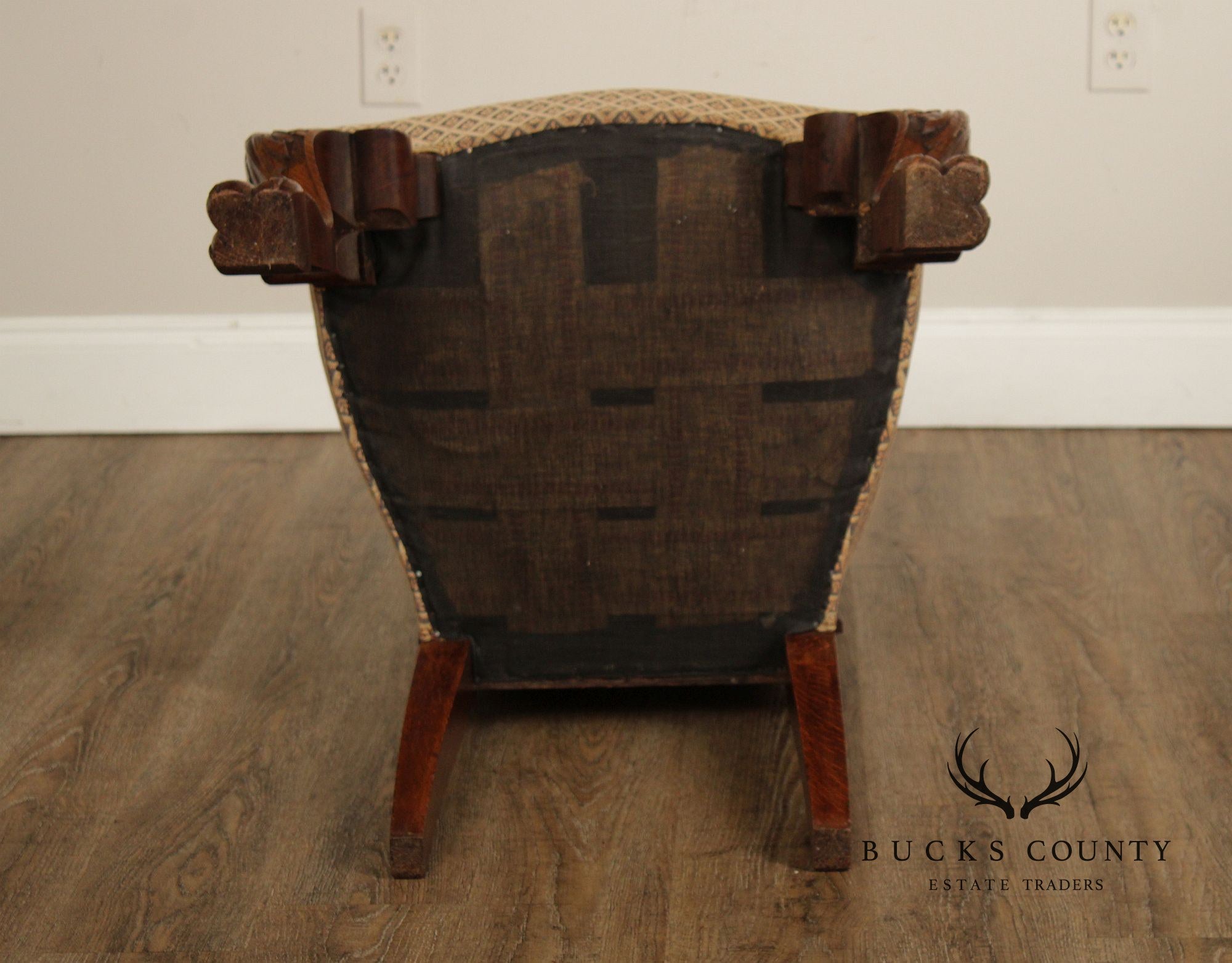 Antique Renaissance Revival Carved Oak Tall Back Side Chair