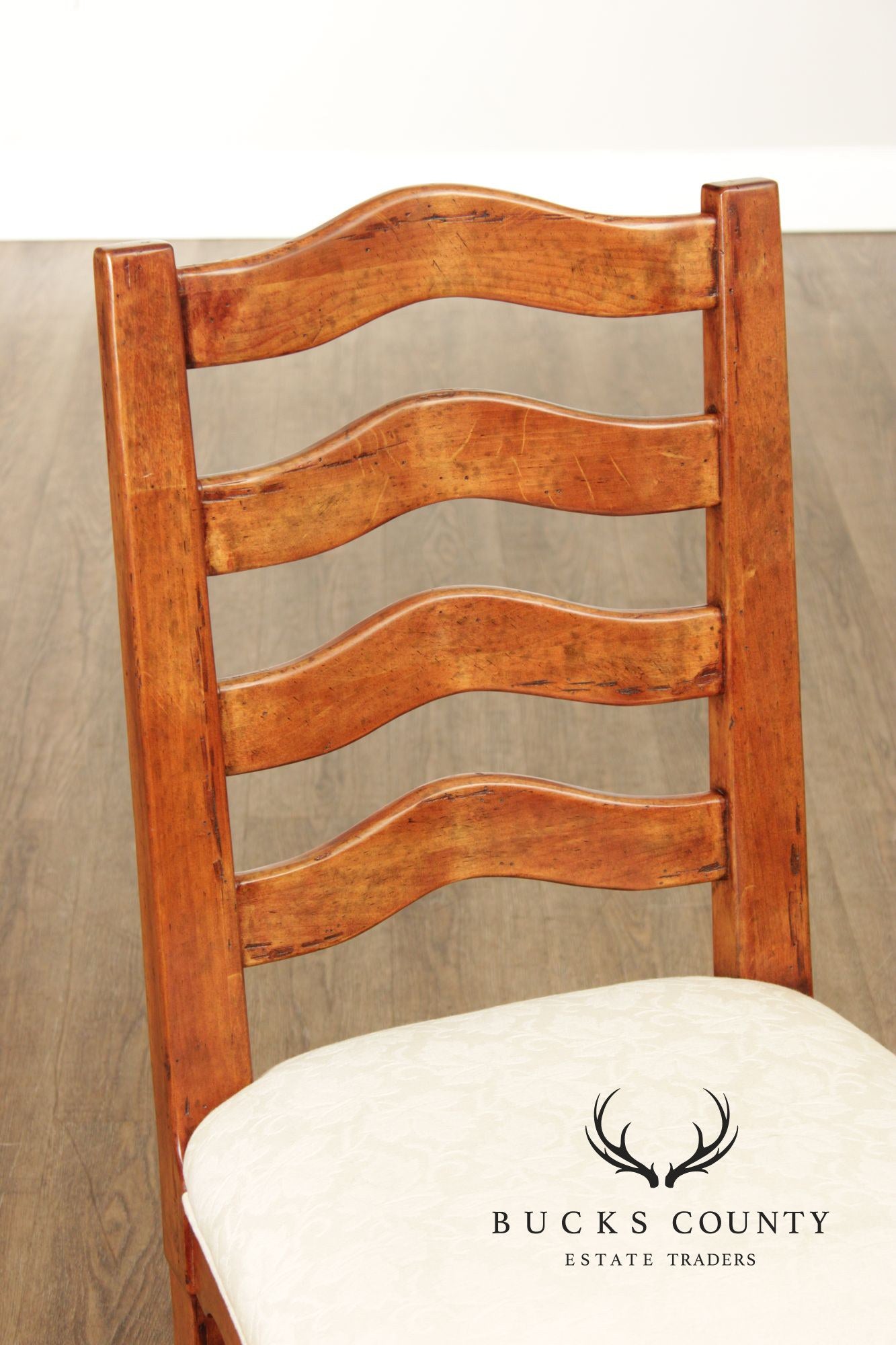Bausman Set Of Six French Country Provincial Ladder Back Dining Chairs