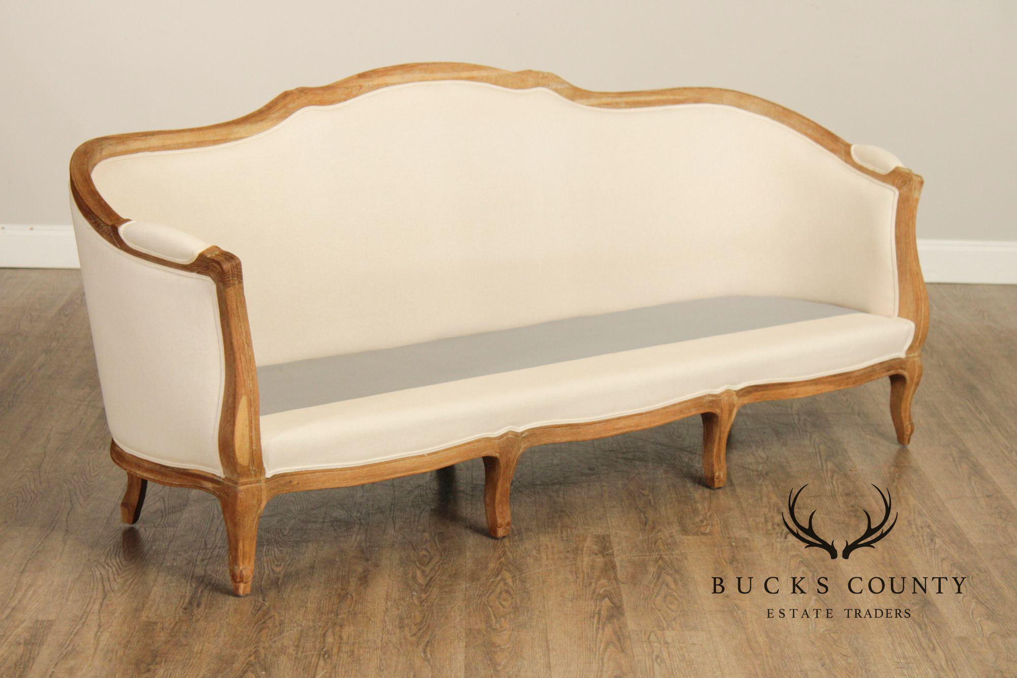 Ballard Designs French Louis XV Style Carved Frame Upholstered Sofa