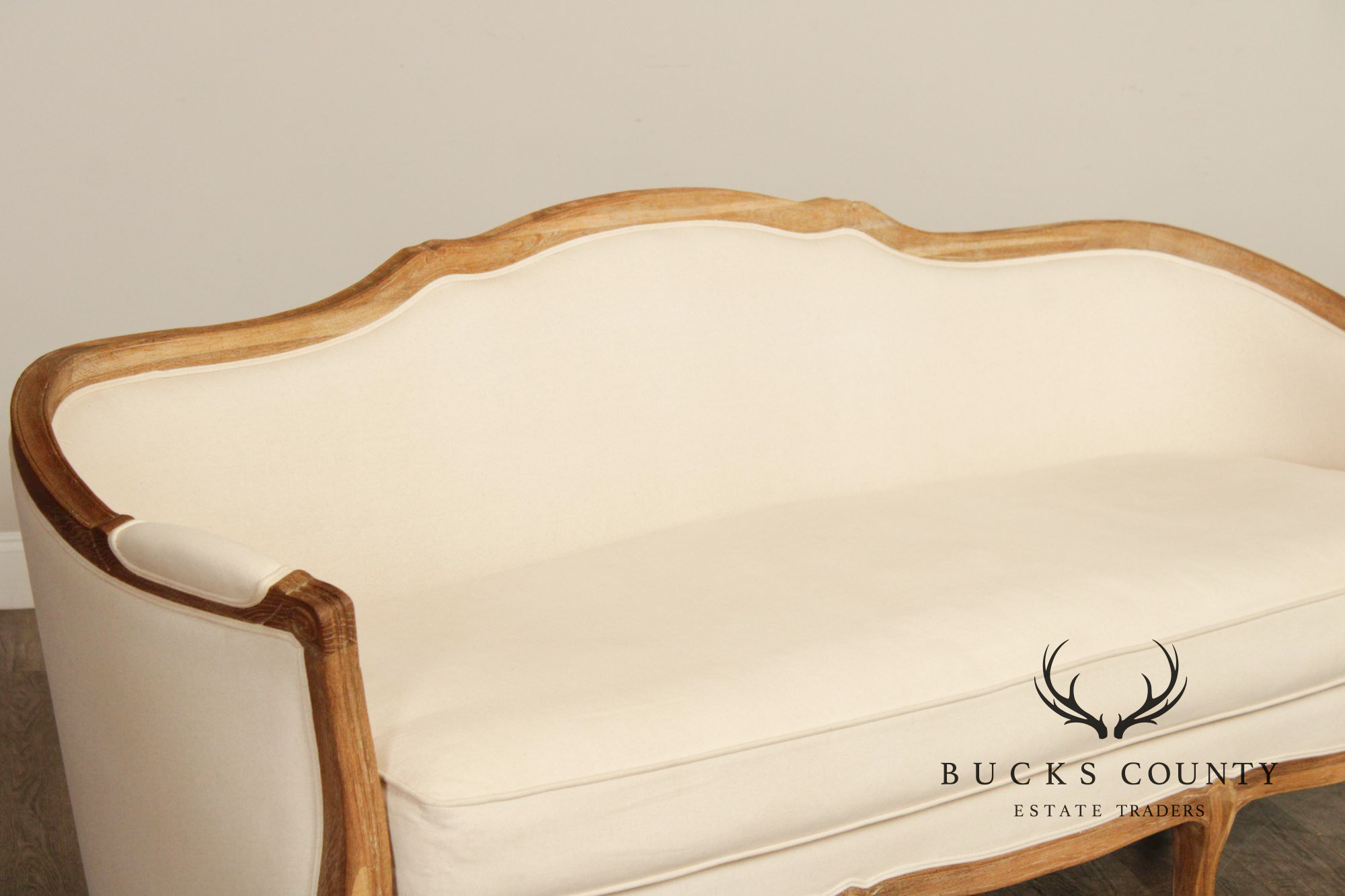 Ballard Designs French Louis XV Style Carved Frame Upholstered Sofa