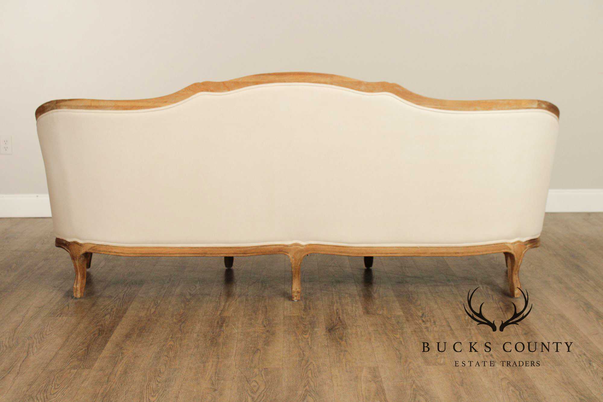 Ballard Designs French Louis XV Style Carved Frame Upholstered Sofa
