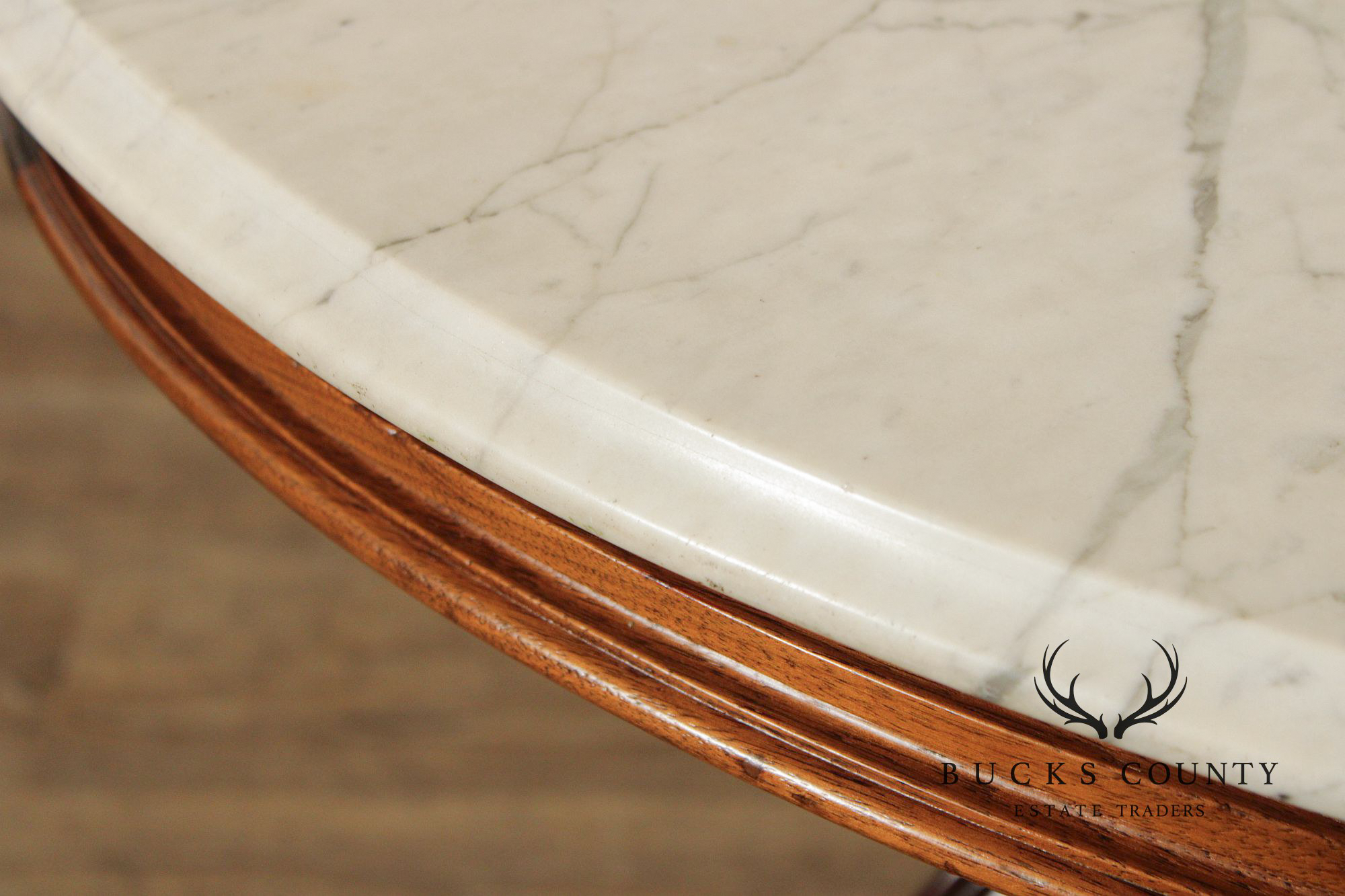 Antique Victorian Eastlake Marble Top Walnut Parlor Table