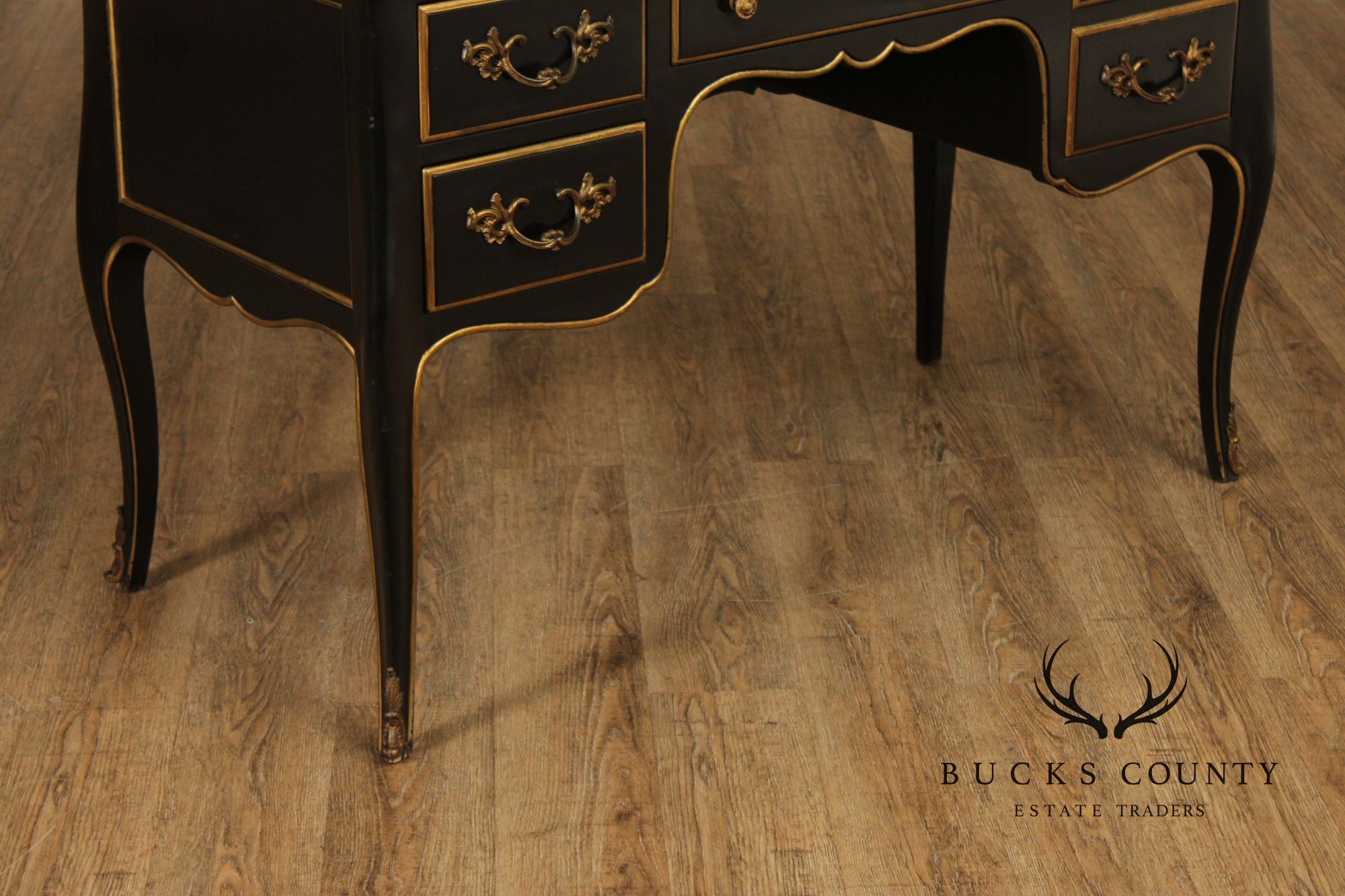 Kindel French Louis XV Style Ebonized Writing Desk