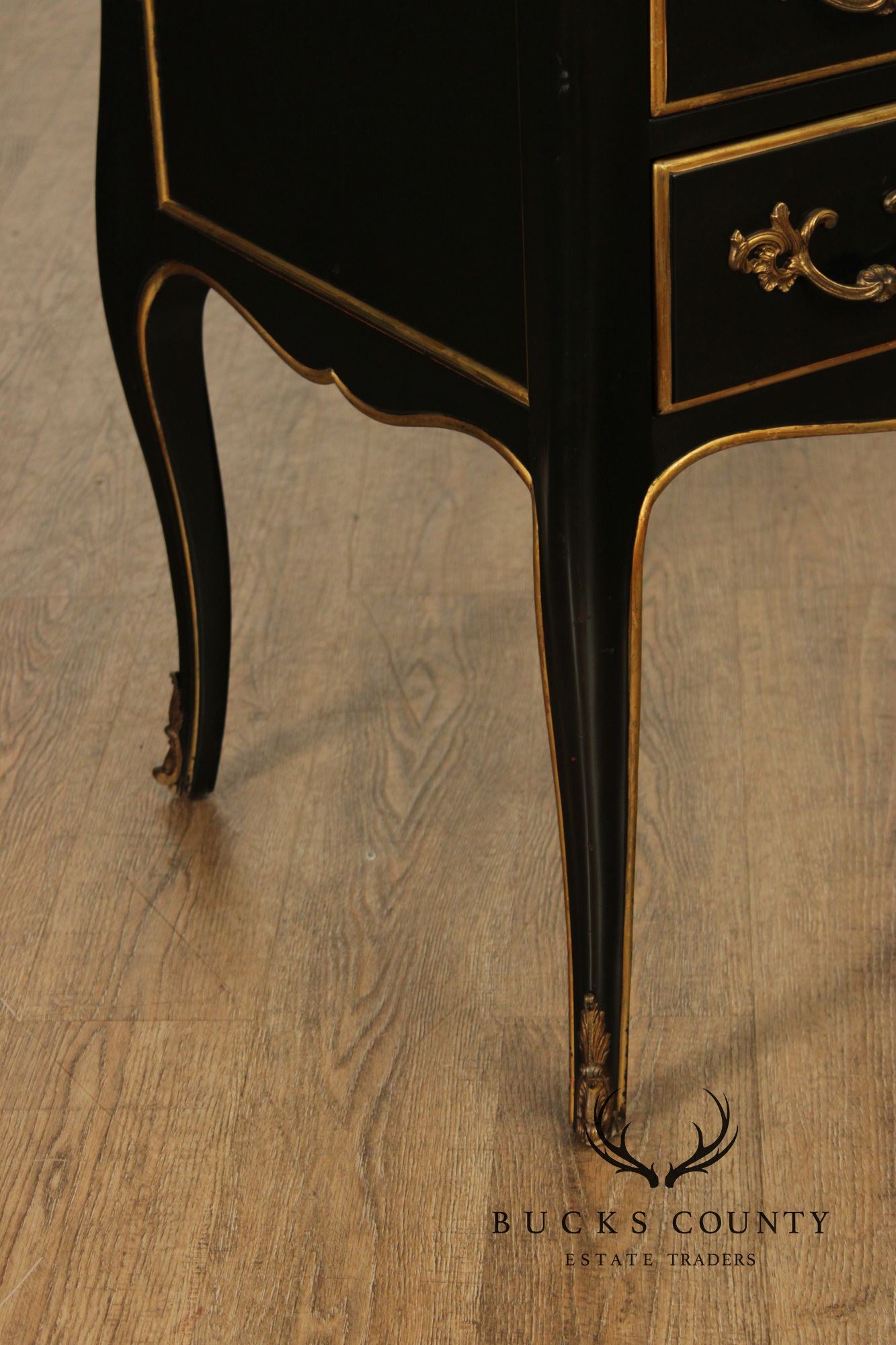 Kindel French Louis XV Style Ebonized Writing Desk