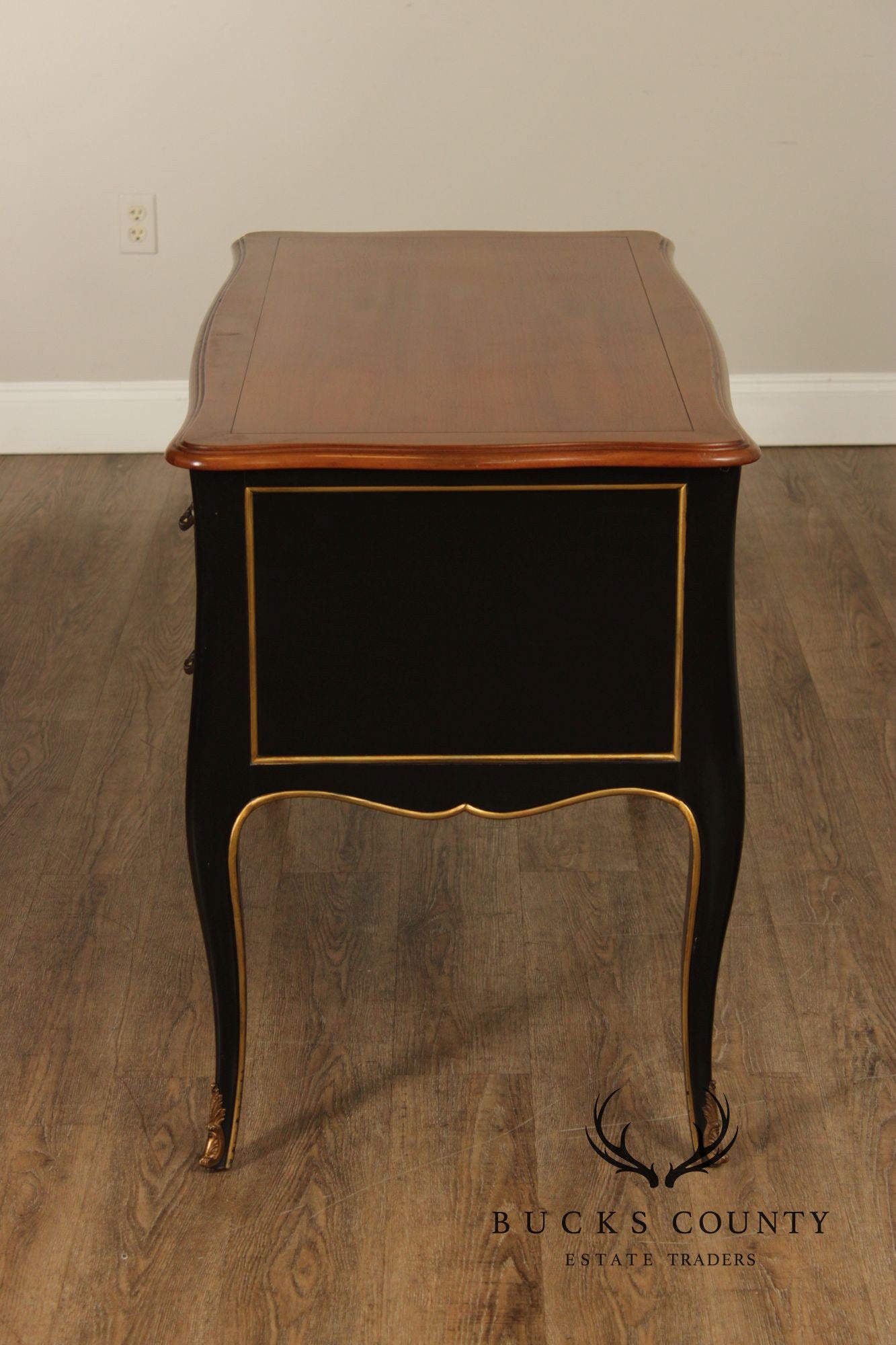 Kindel French Louis XV Style Ebonized Writing Desk