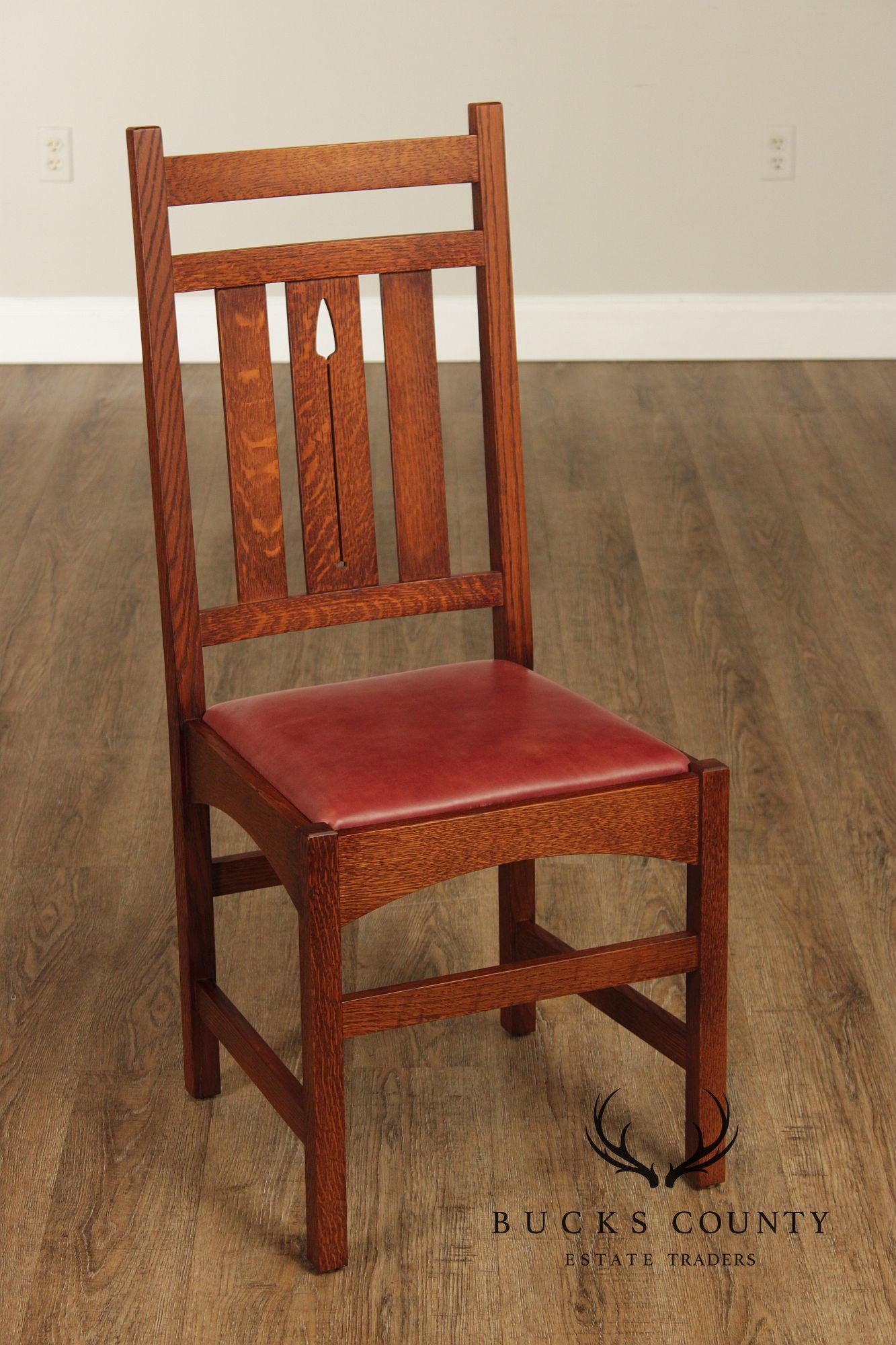 Warren Hile Studio Set of 8 Mission Style Oak Dining Chairs