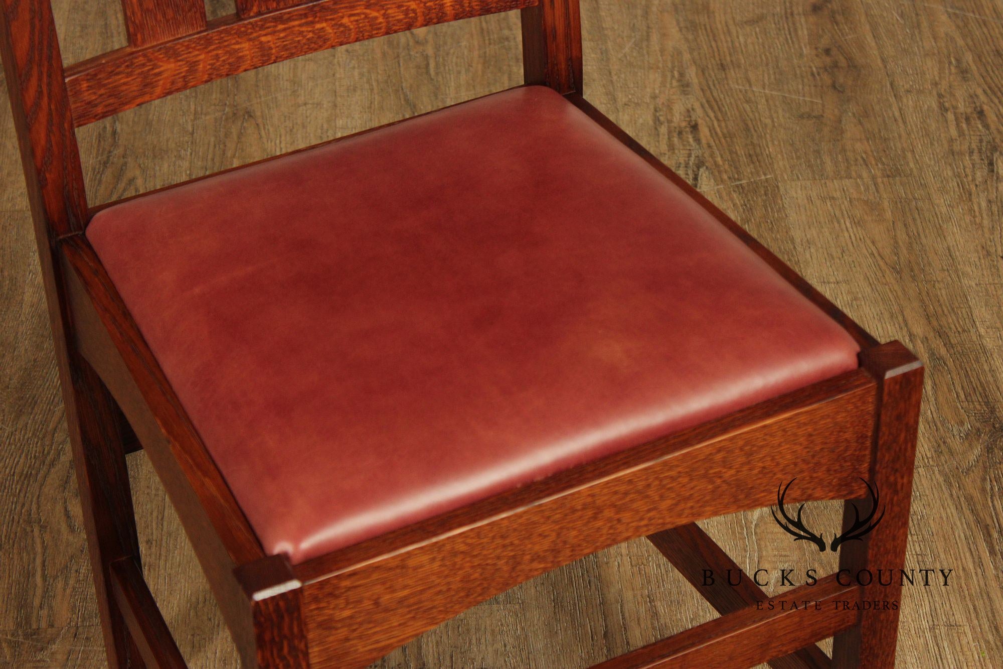 Warren Hile Studio Set of 8 Mission Style Oak Dining Chairs