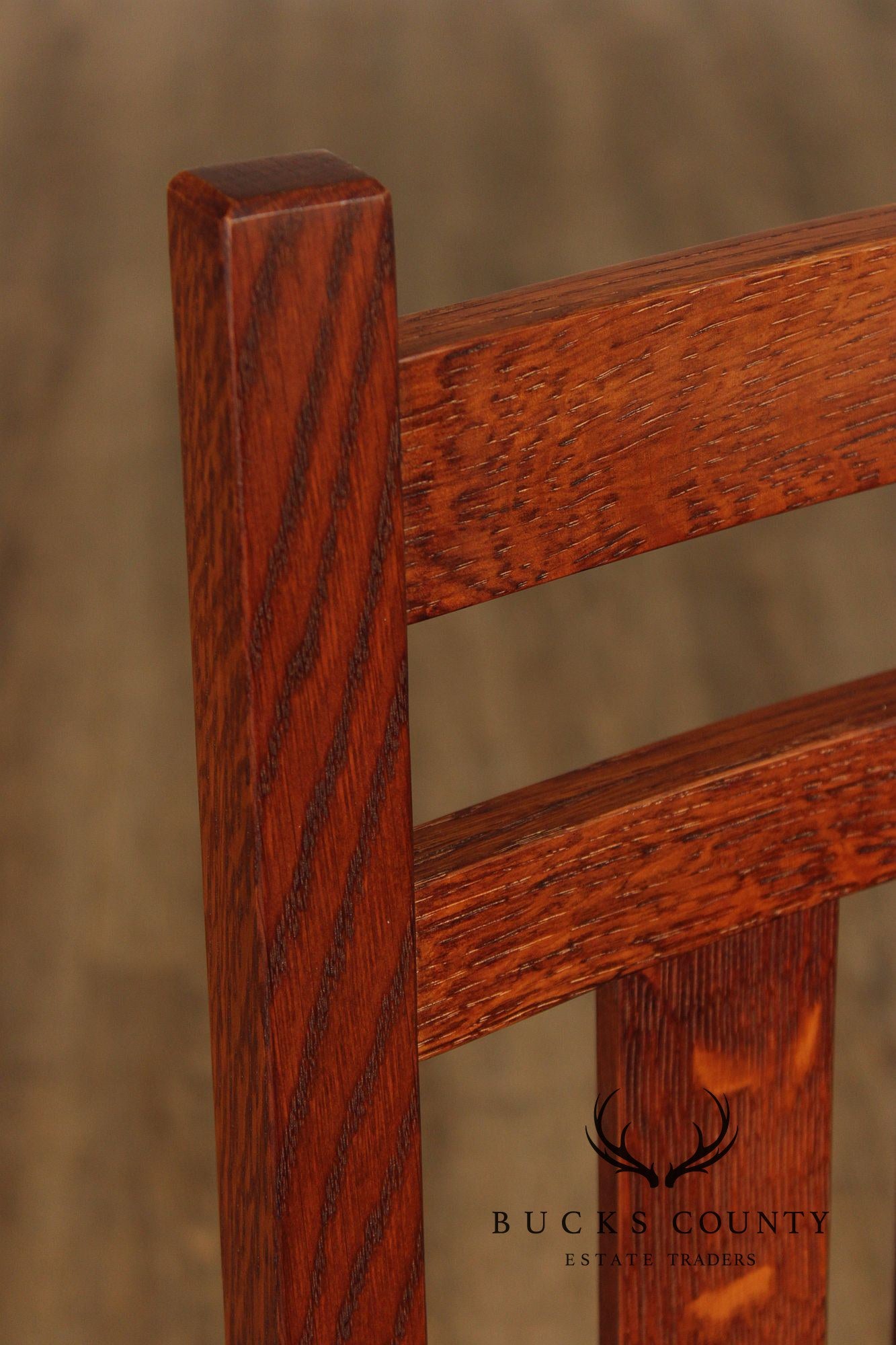 Warren Hile Studio Set of 8 Mission Style Oak Dining Chairs
