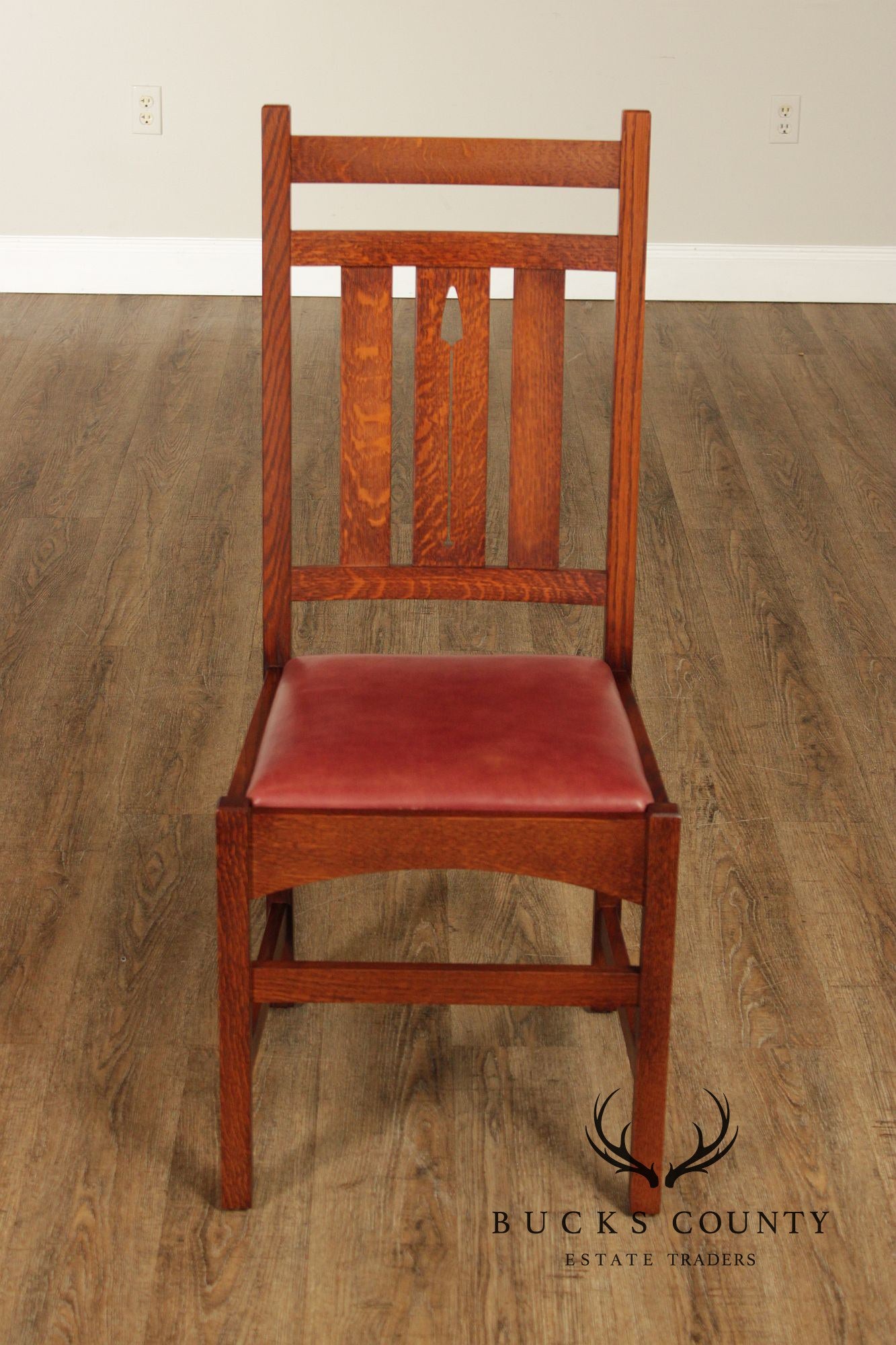 Warren Hile Studio Set of 8 Mission Style Oak Dining Chairs