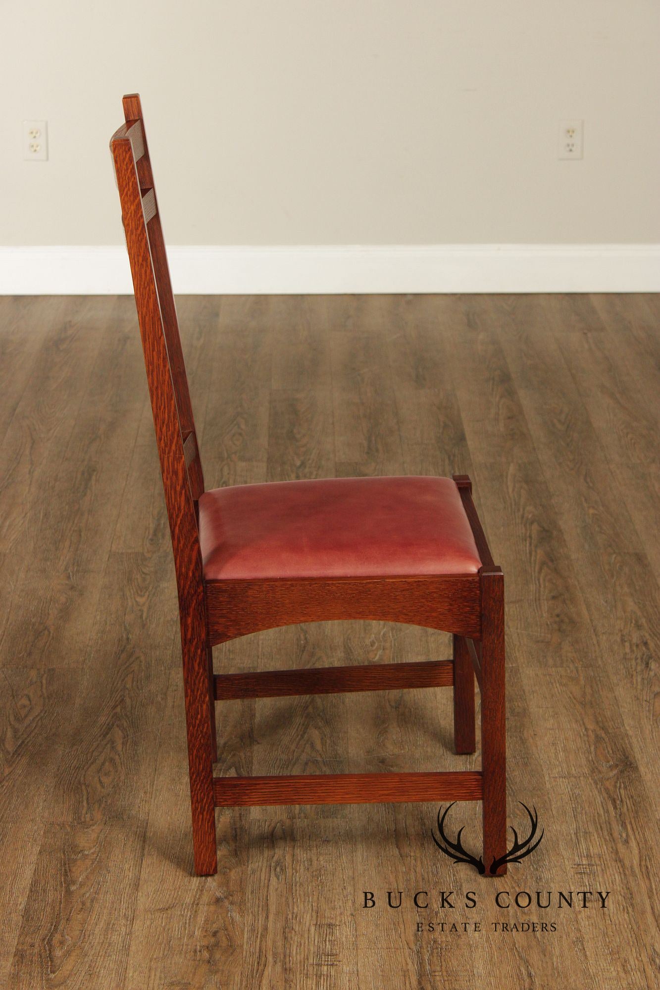 Warren Hile Studio Set of 8 Mission Style Oak Dining Chairs