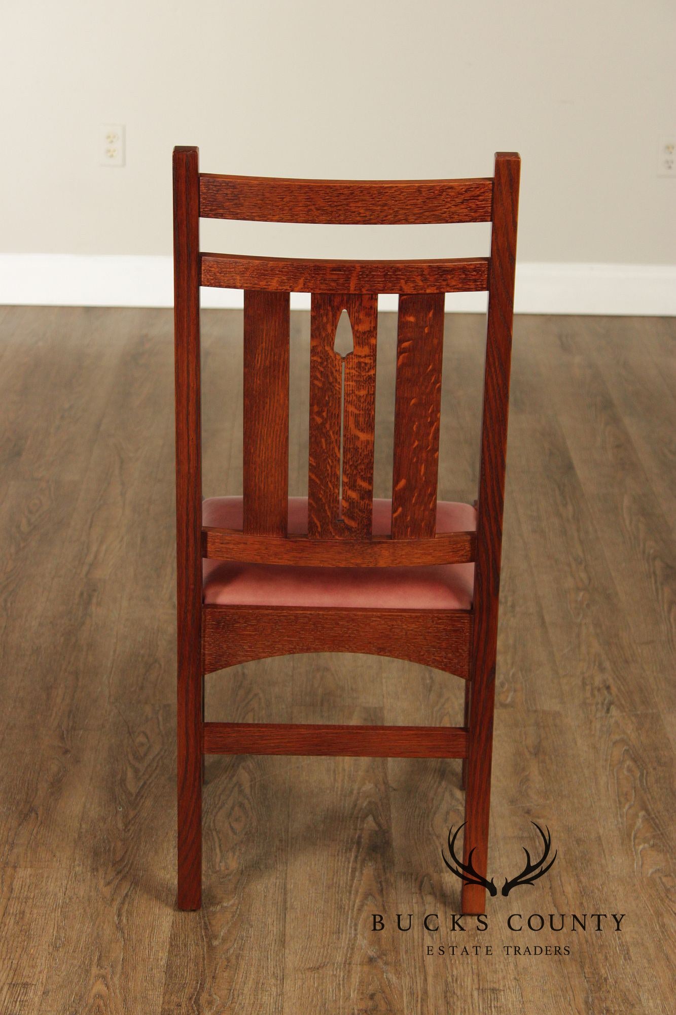 Warren Hile Studio Set of 8 Mission Style Oak Dining Chairs