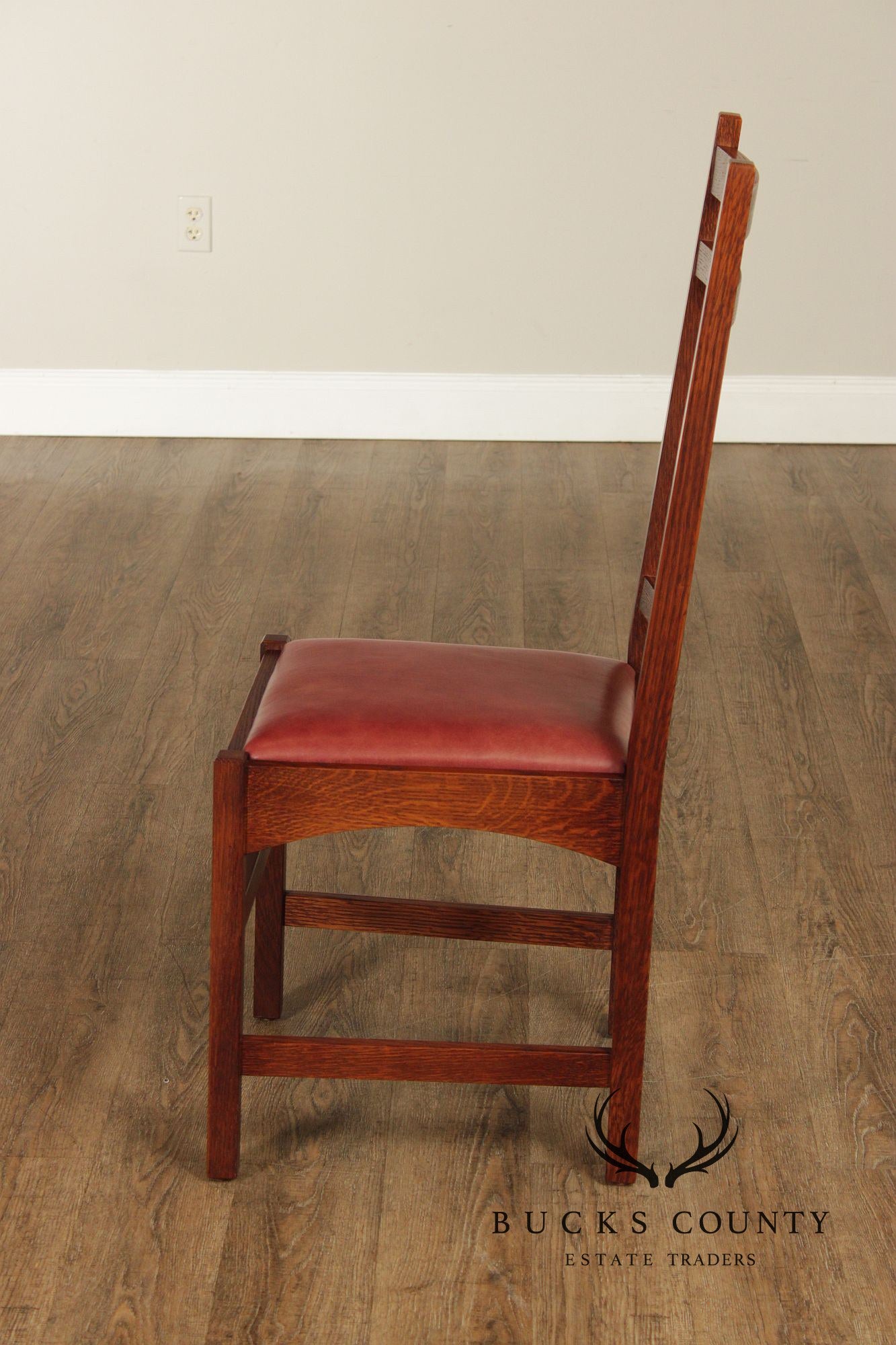 Warren Hile Studio Set of 8 Mission Style Oak Dining Chairs
