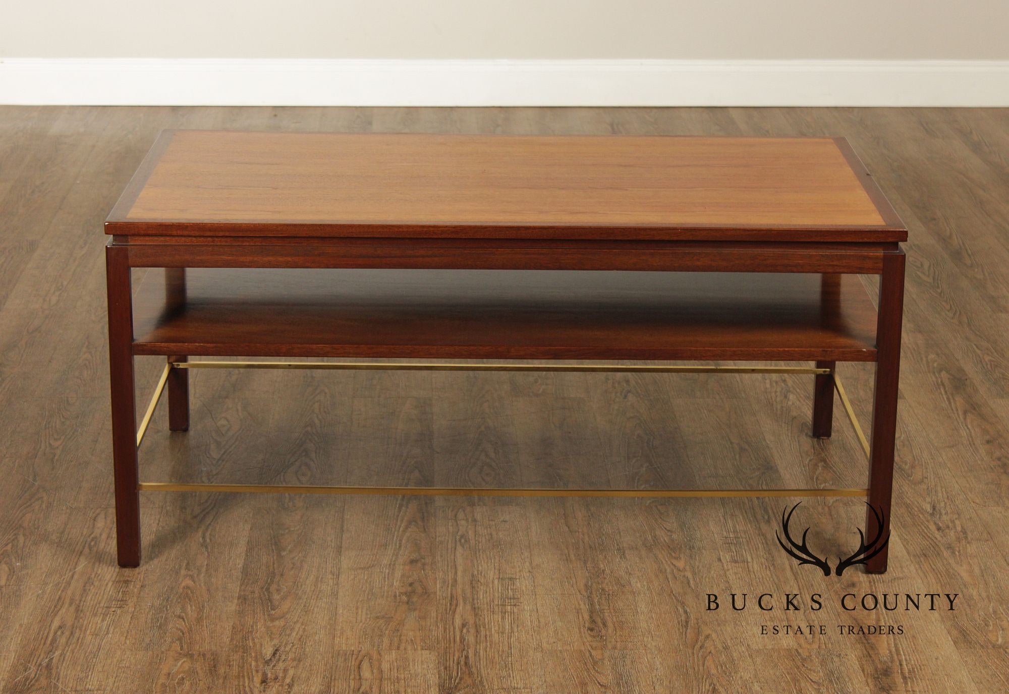 Edward Wormley for Dunbar Walnut And Brass Coffee Table