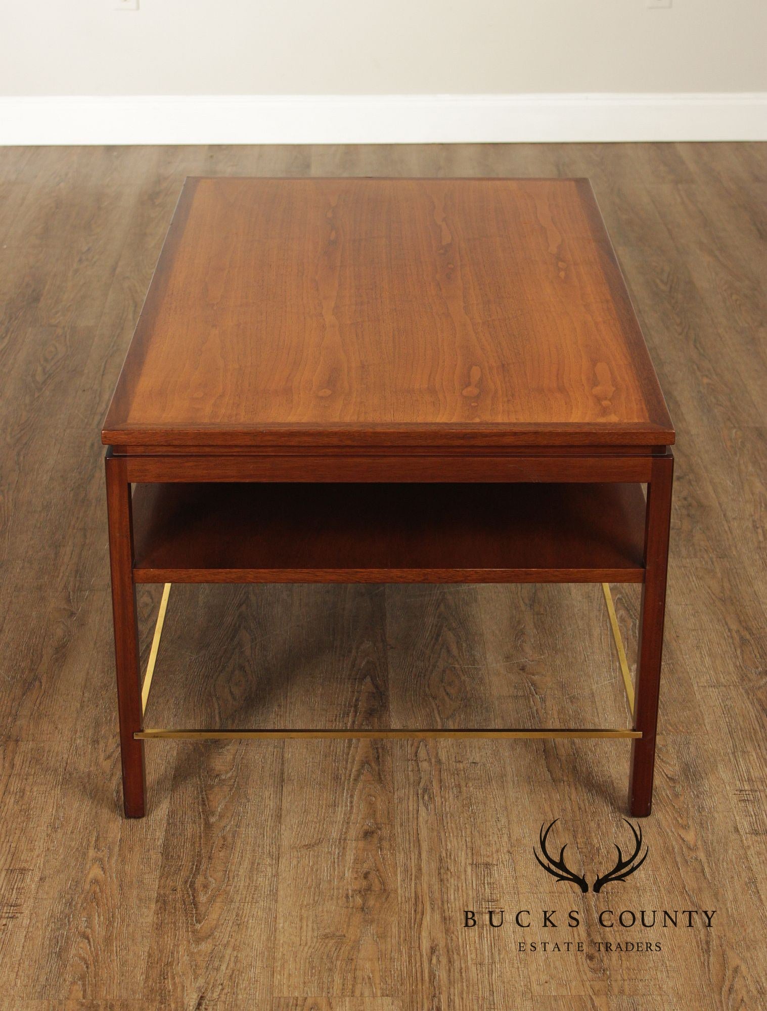 Edward Wormley for Dunbar Walnut And Brass Coffee Table