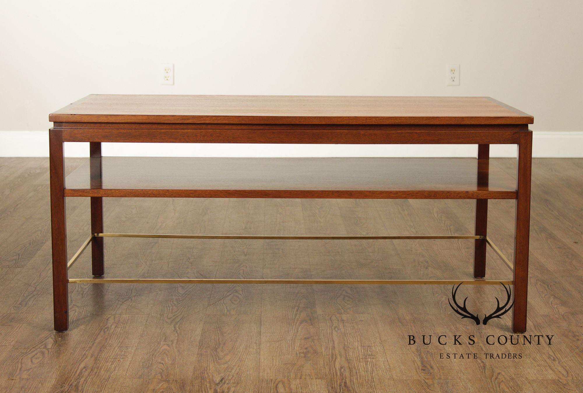 Edward Wormley for Dunbar Walnut And Brass Coffee Table