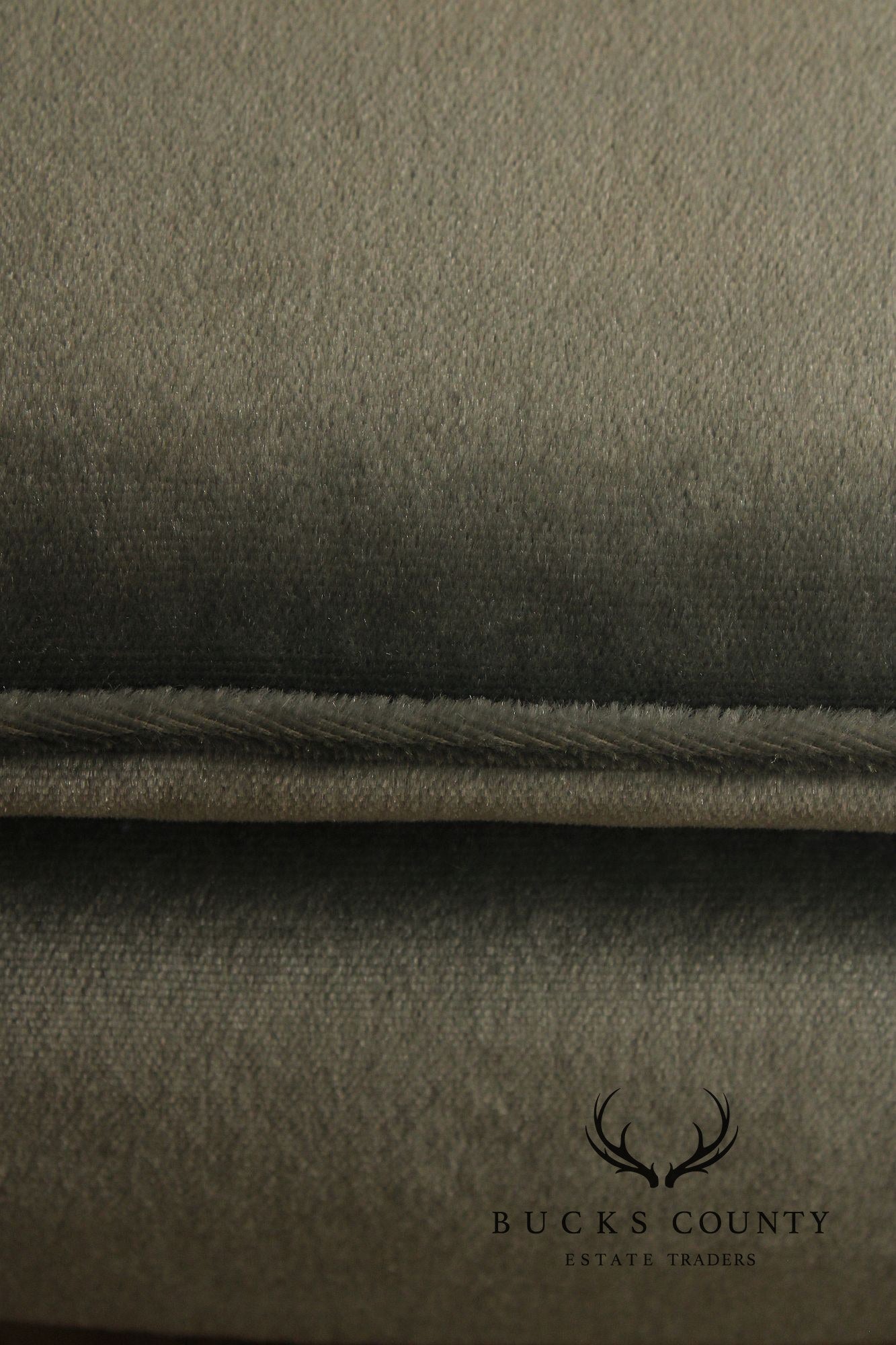 French Style Vintage Mahogany And Upholstered Ottoman