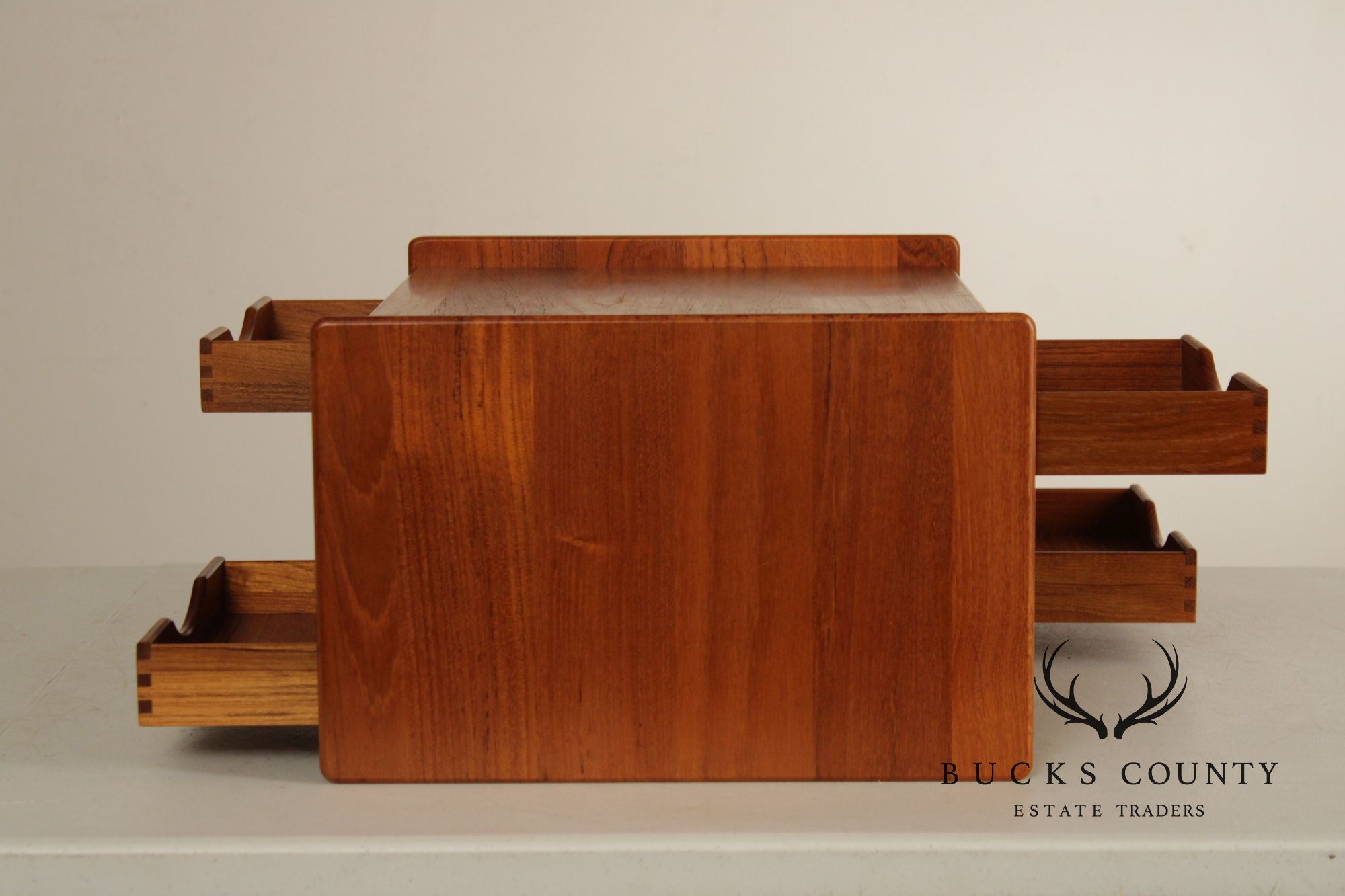 Mid-Century Danish Modern Teak 6-Drawer Desktop Organizer By N.A.E.