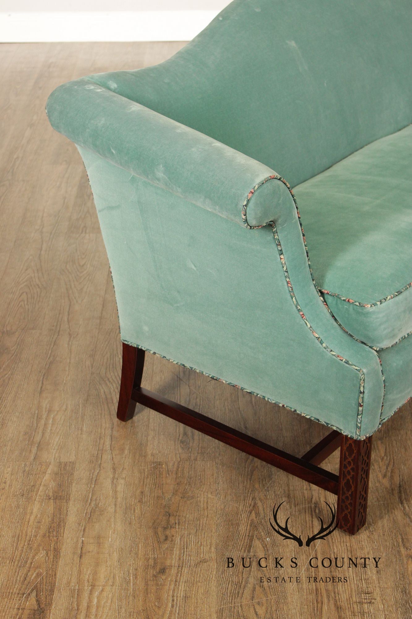 Chippendale Style Mahogany Camelback Sofa