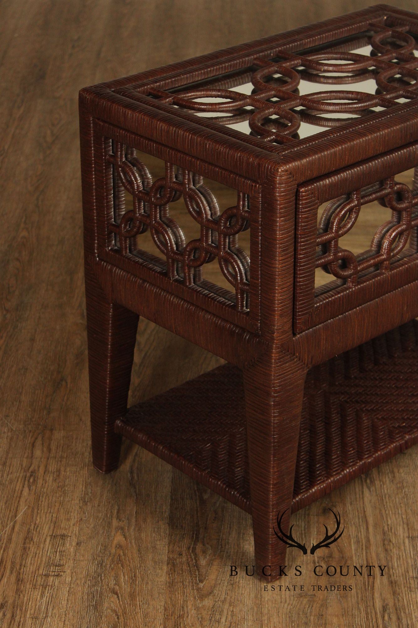 Laneventure 'Excursions' Pair of Mirrored Wicker Nightstands