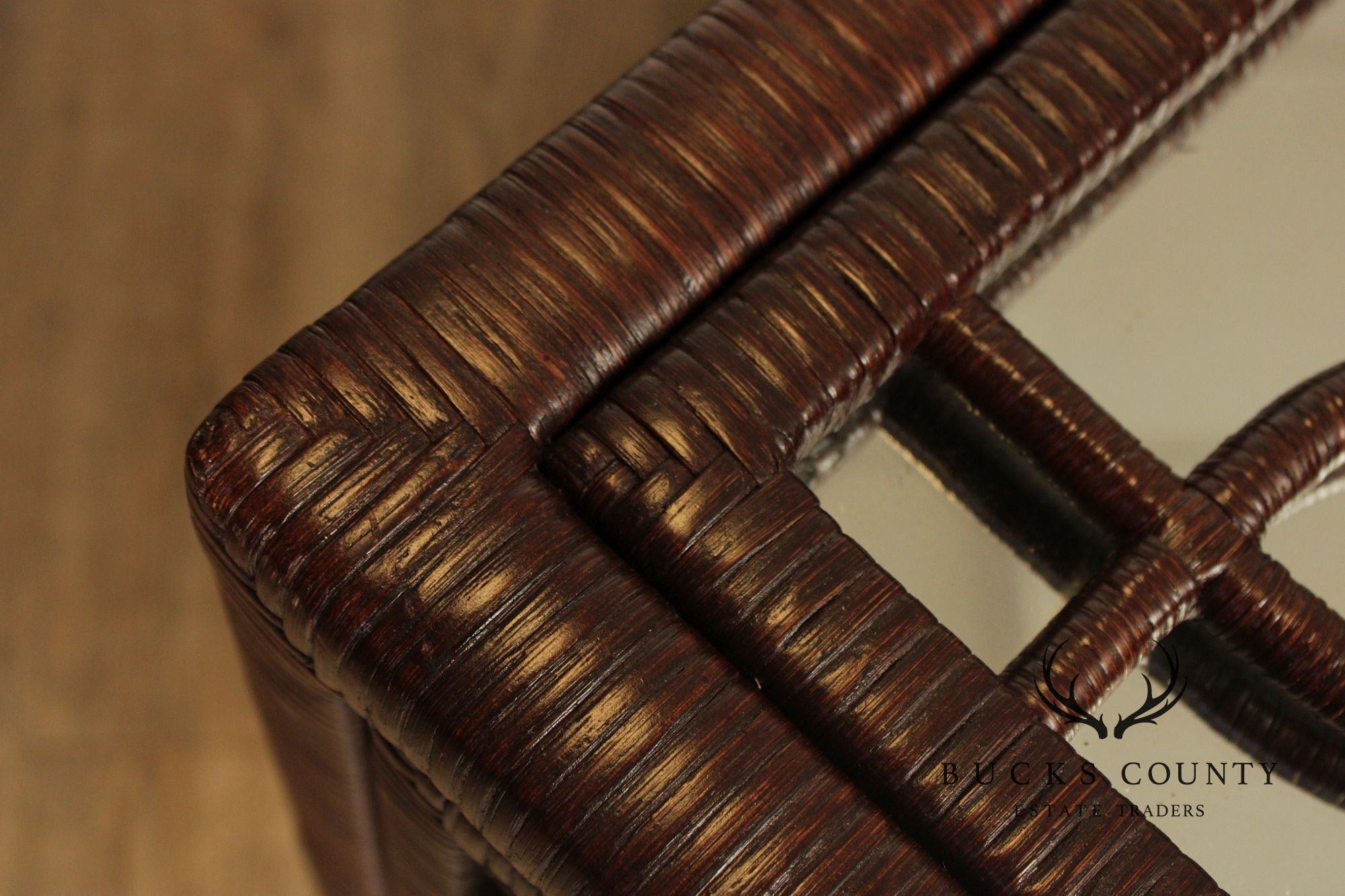 Laneventure 'Excursions' Pair of Mirrored Wicker Nightstands