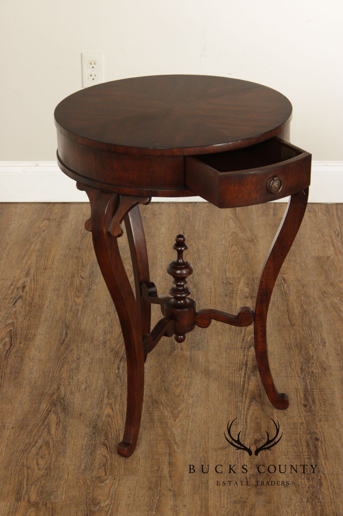 John-Richard 'European Crossroads' Round Mahogany Lamp Table