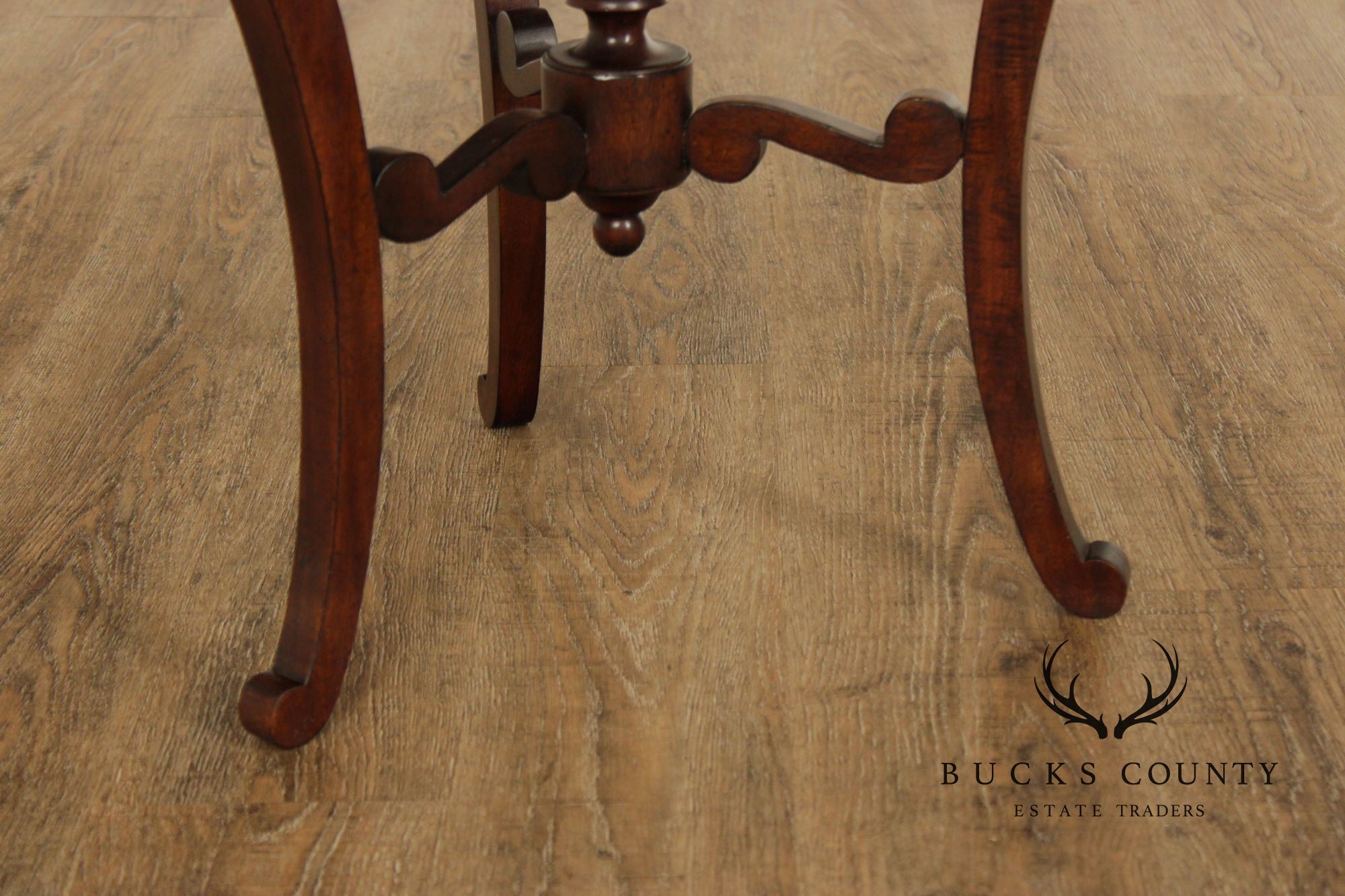 John-Richard 'European Crossroads' Round Mahogany Lamp Table