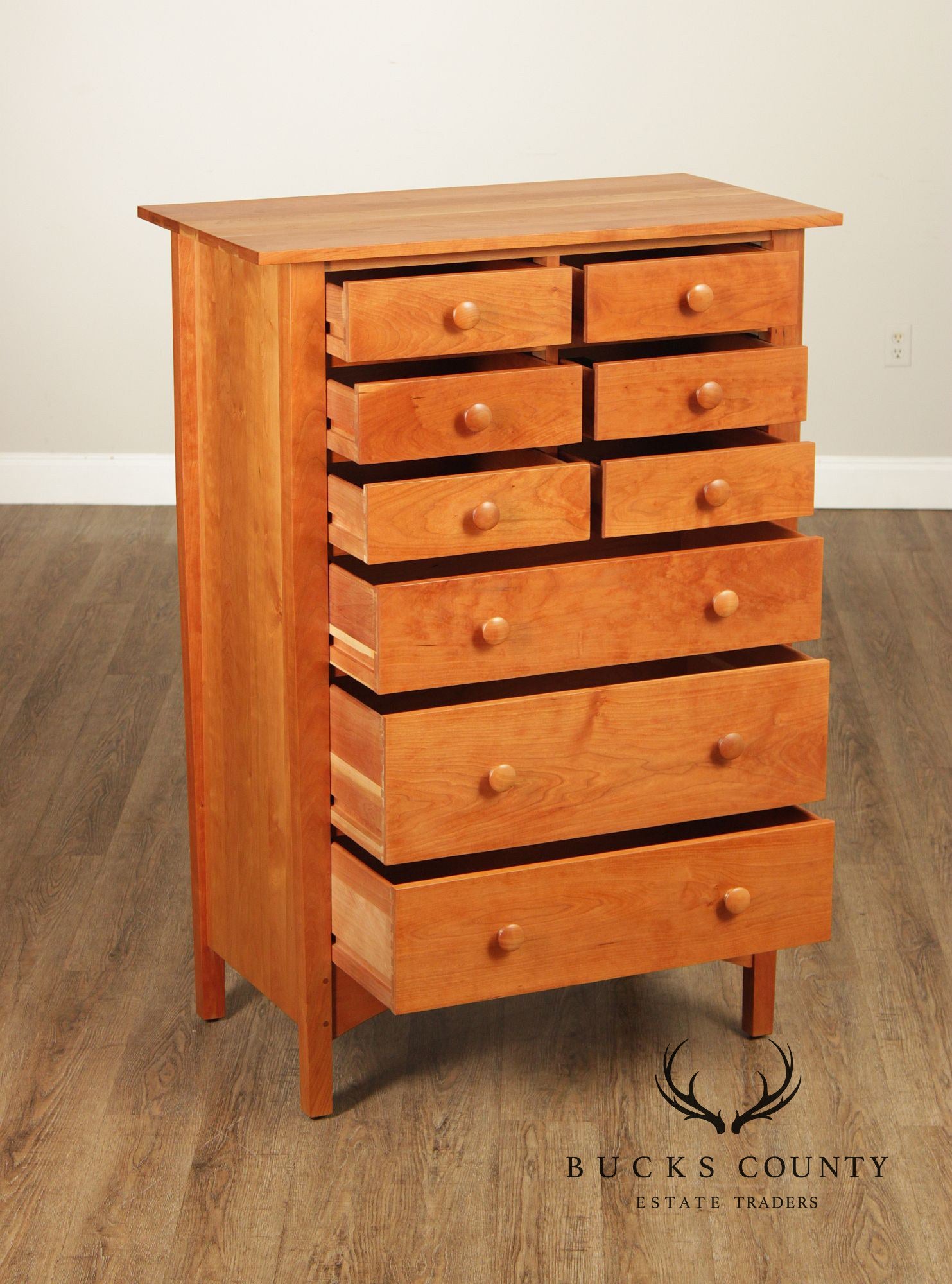 Stickley Mission Collection Harvey Ellis Nine-Drawer Cherry Tall Chest